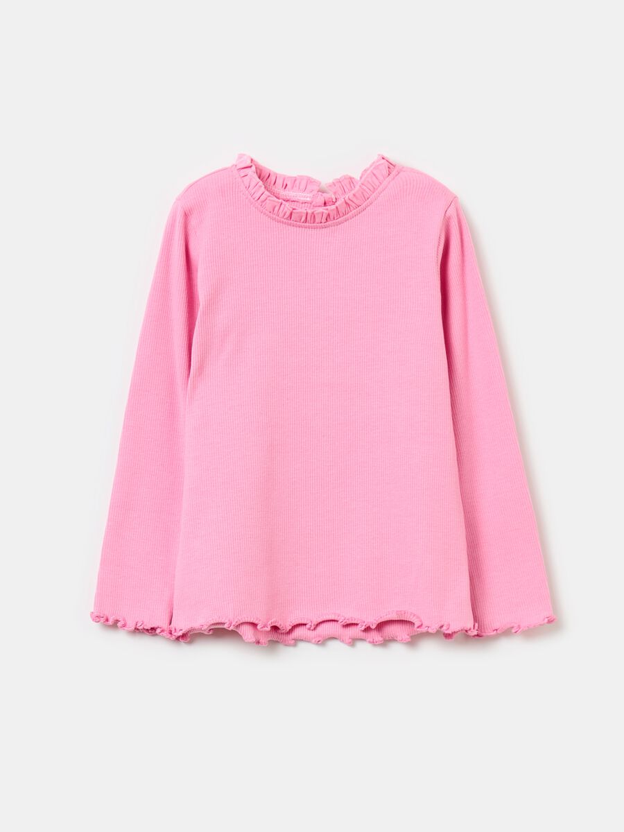 Long-sleeved T-shirt with frills_0