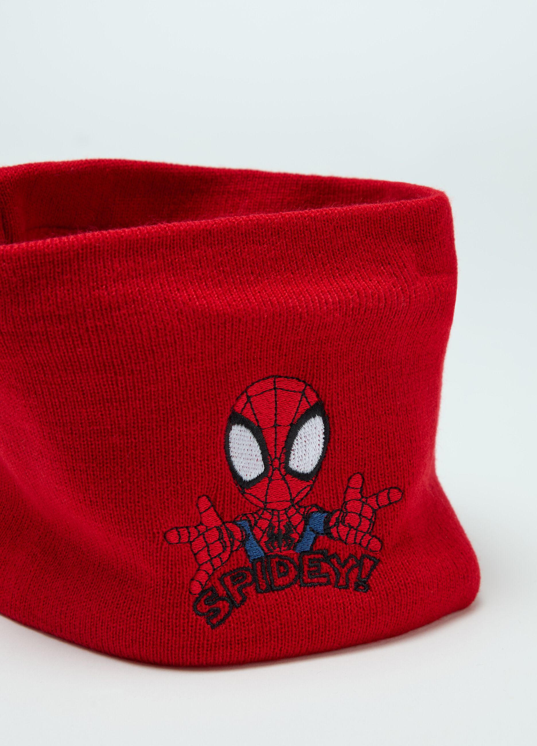 Scaldacollo in maglia con ricamo Spidey