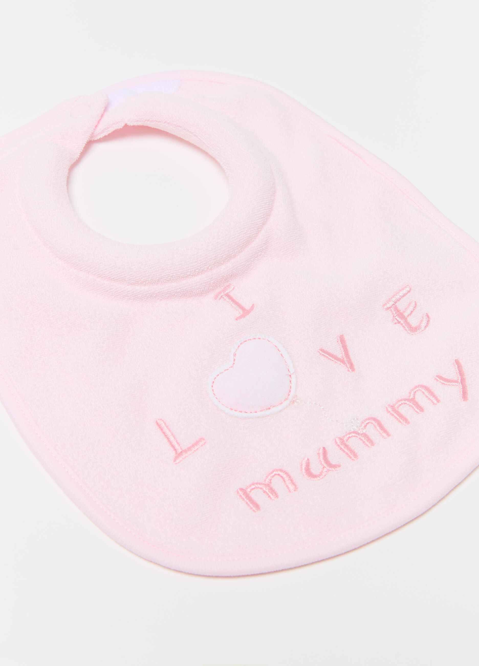 Two-pack bibs in terry with embroidery