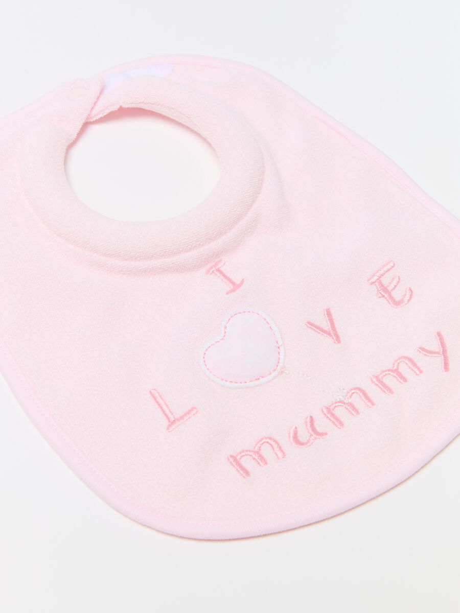 Two-pack bibs in terry with embroidery_1