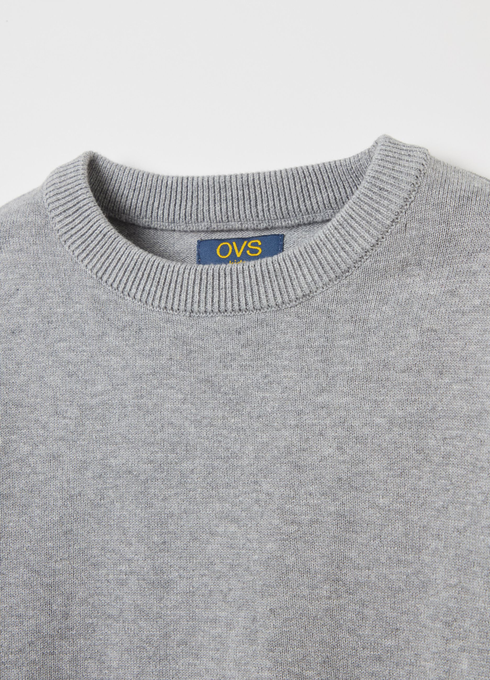 Cotton pullover with round neck