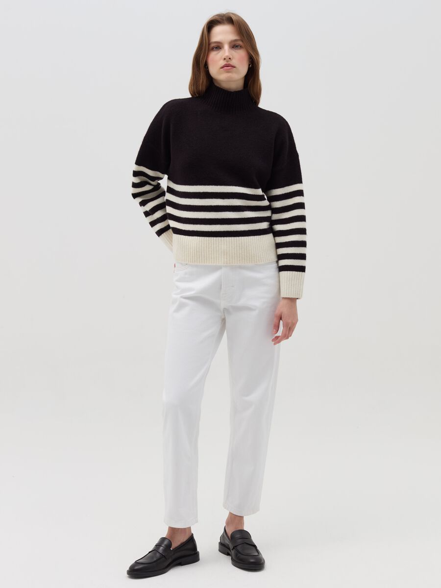 Striped high-neck pullover_0