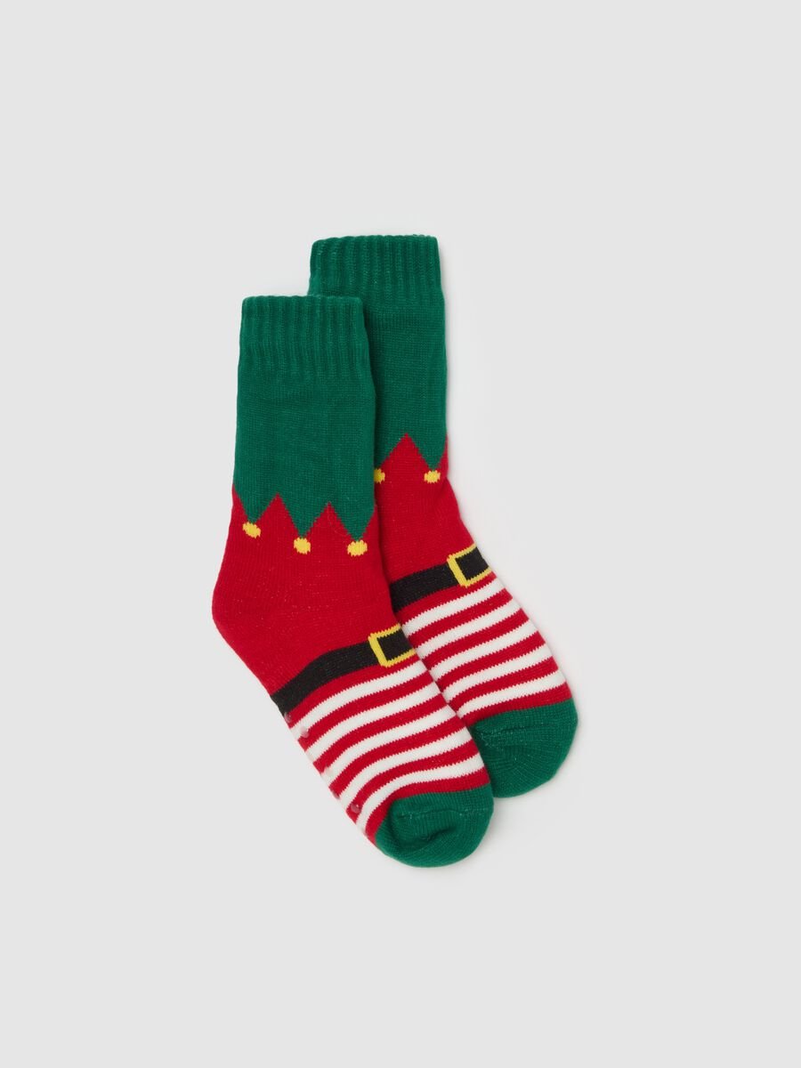 Short slipper socks with Christmas gnome design_0