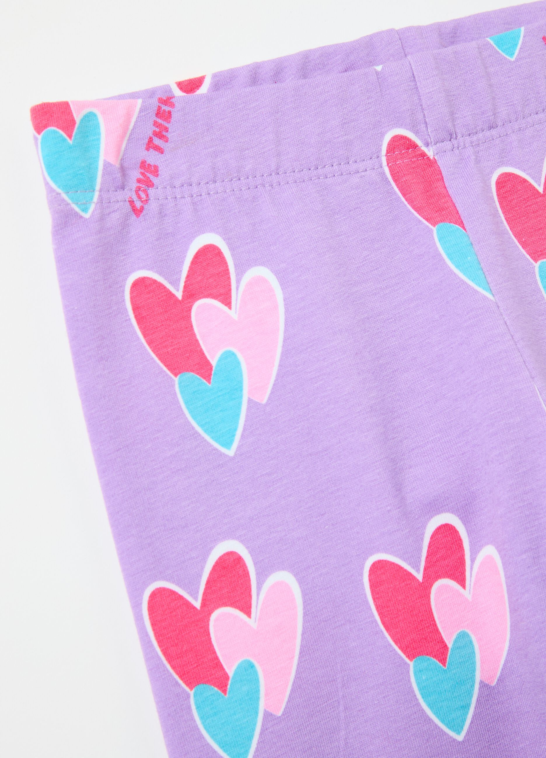 Leggings with all-over hearts print