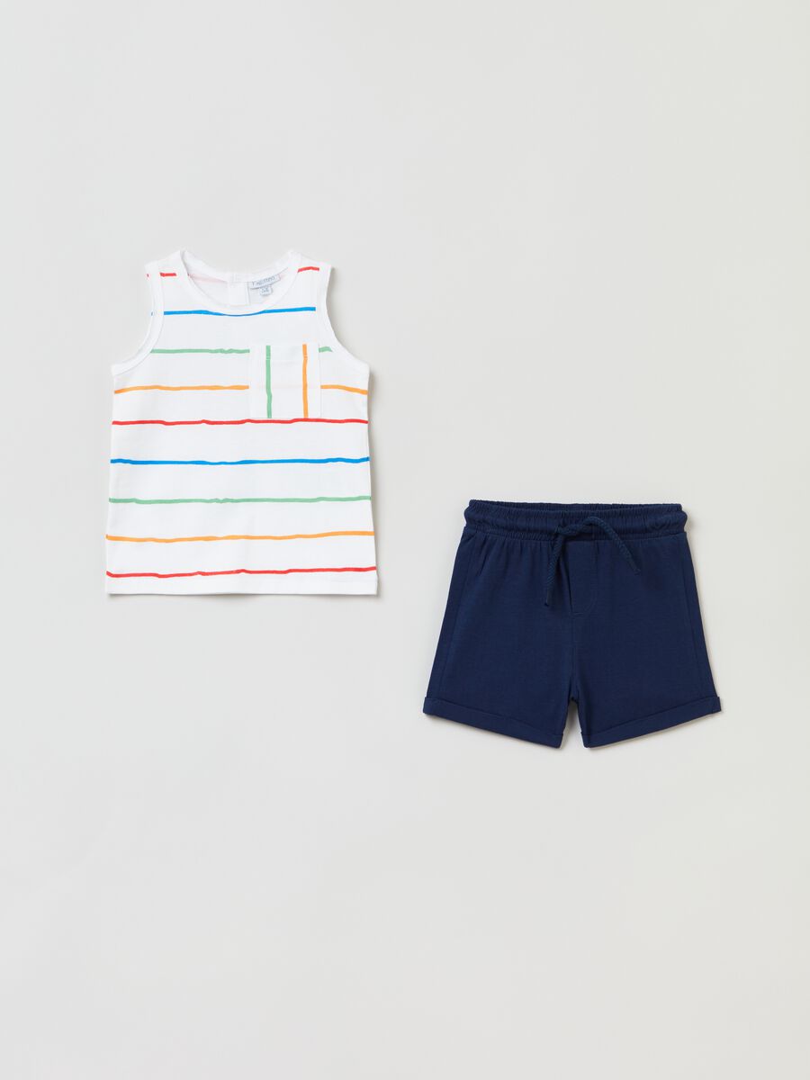 Striped racerback top and shorts jogging set_0