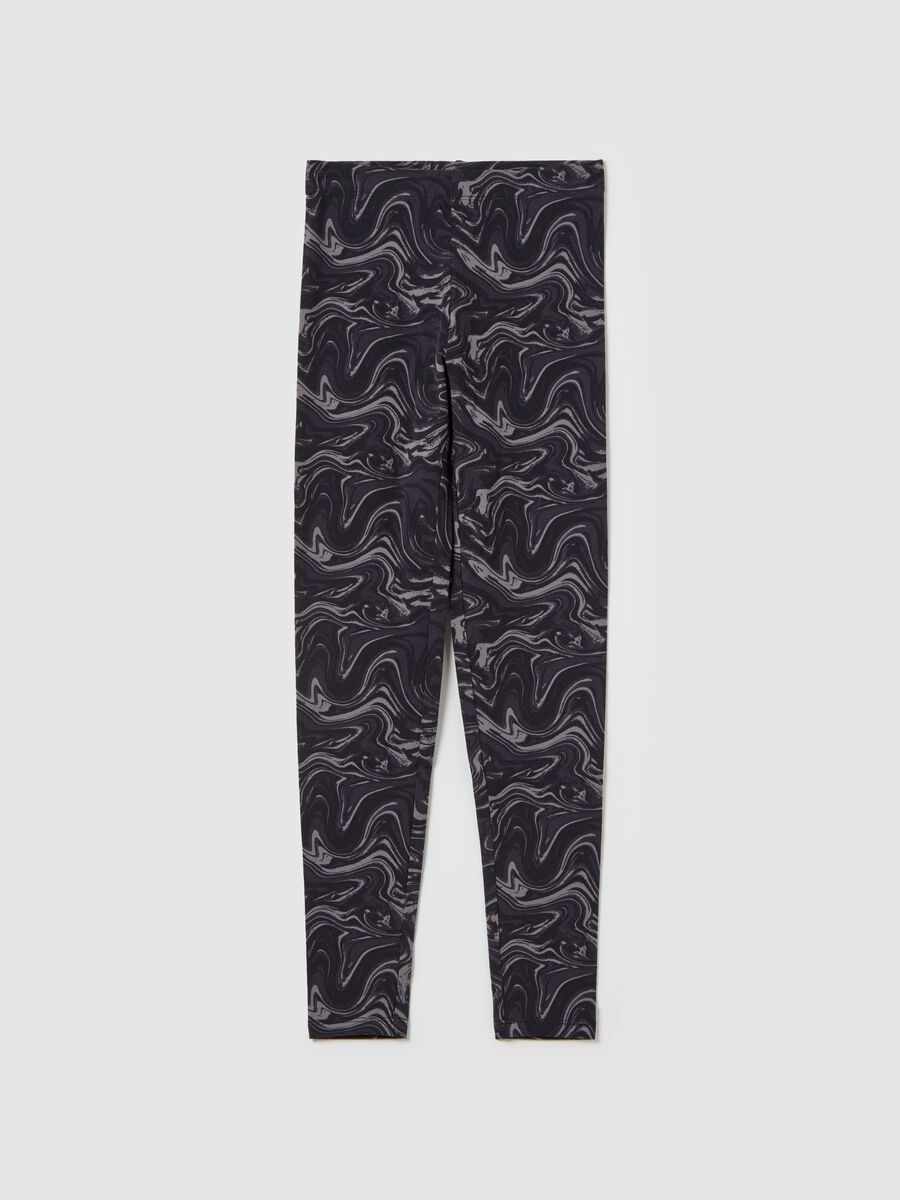 Printed stretch cotton leggings_0