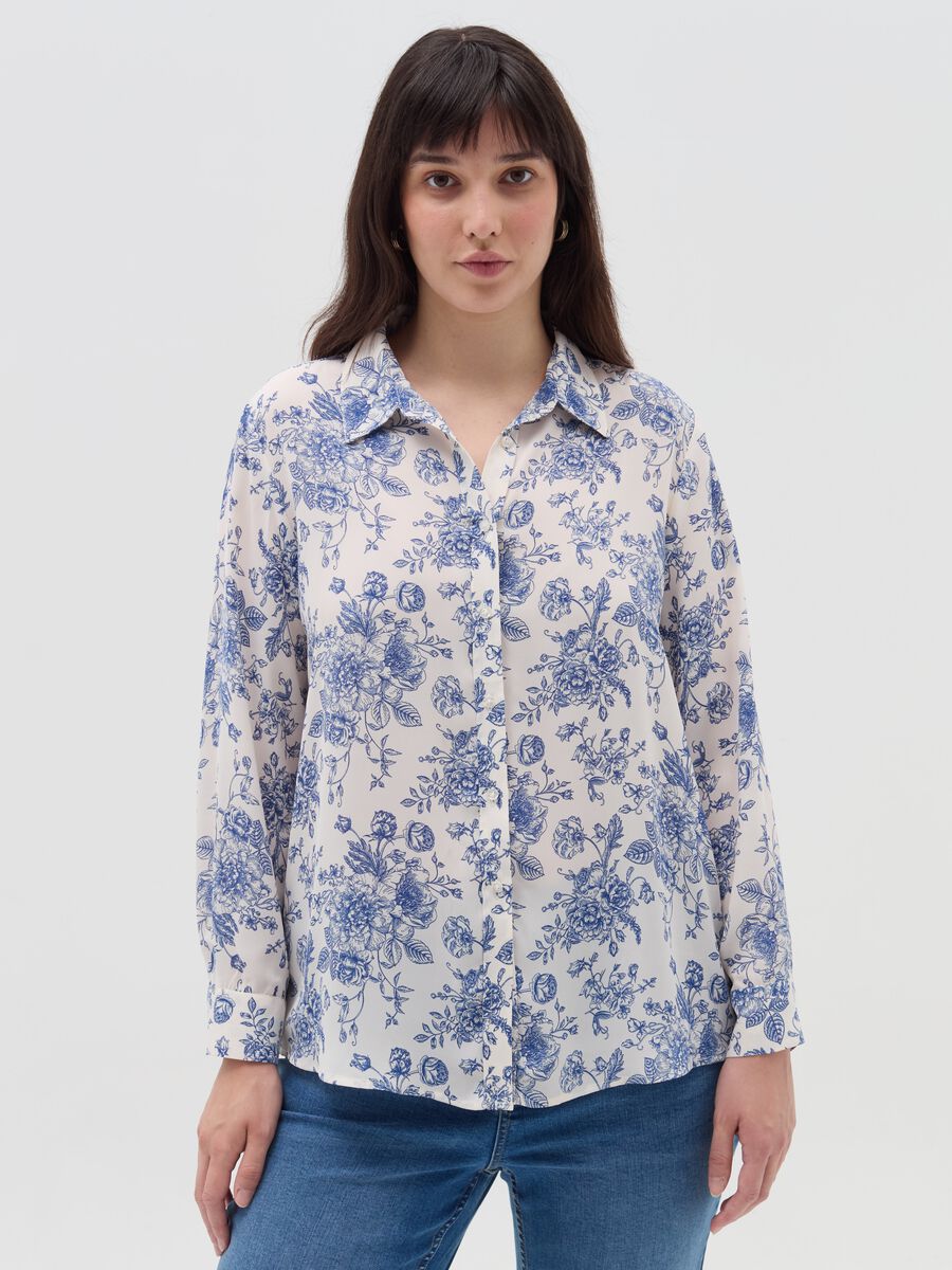 Camisa con estampado toile de jouy Curvy_2