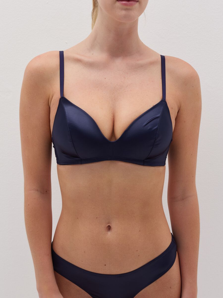 Ele satin-effect bra without underwiring with cups_1