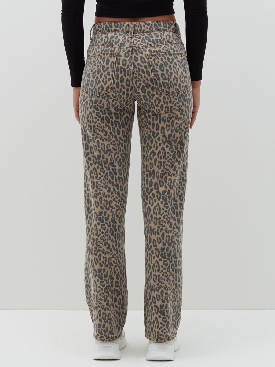 Straight-fit trousers with animal print_2