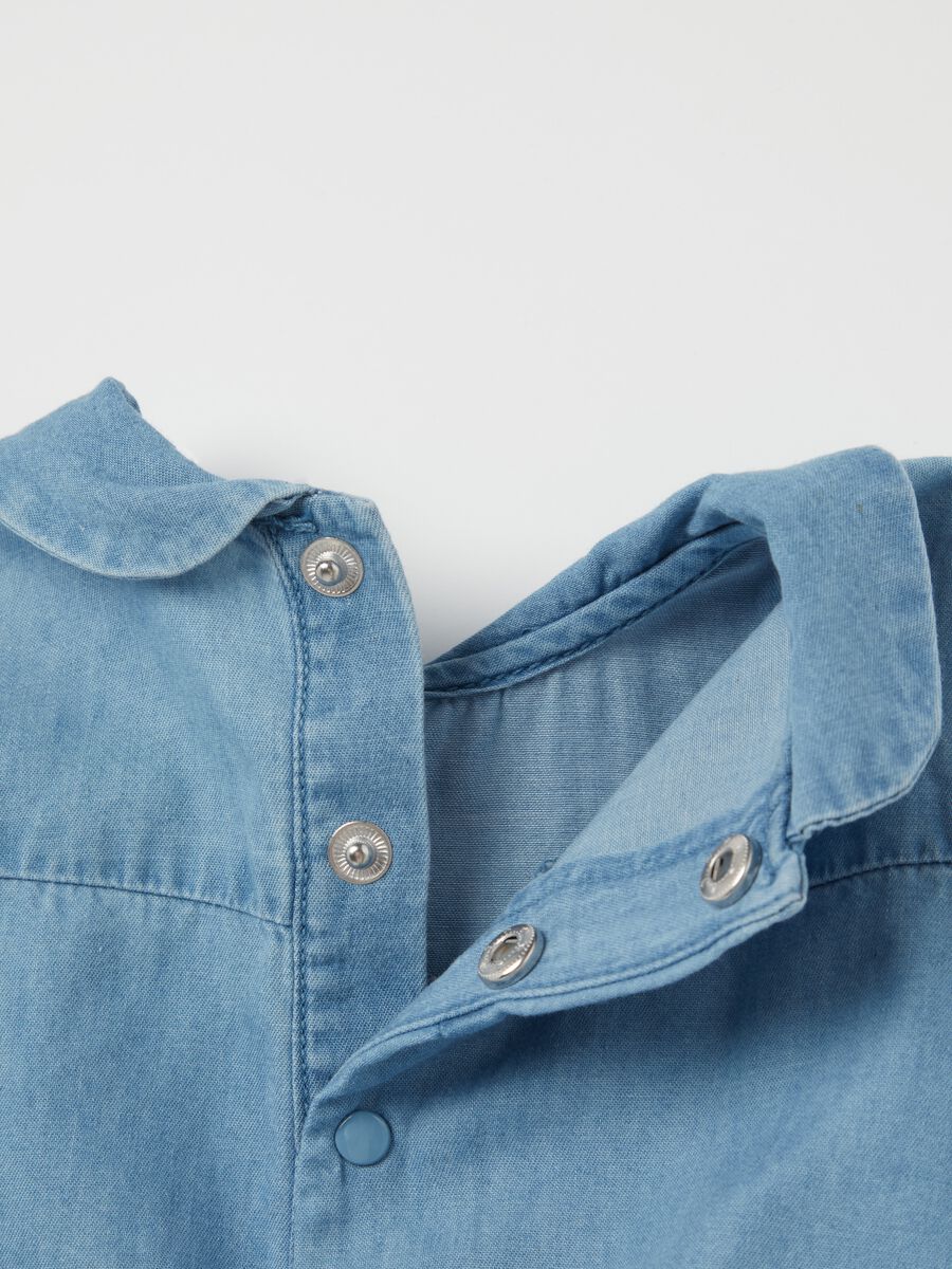 Denim bodysuit shirt with embroidery_3