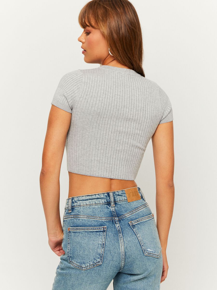 Flat-ribbed cropped T-shirt_2