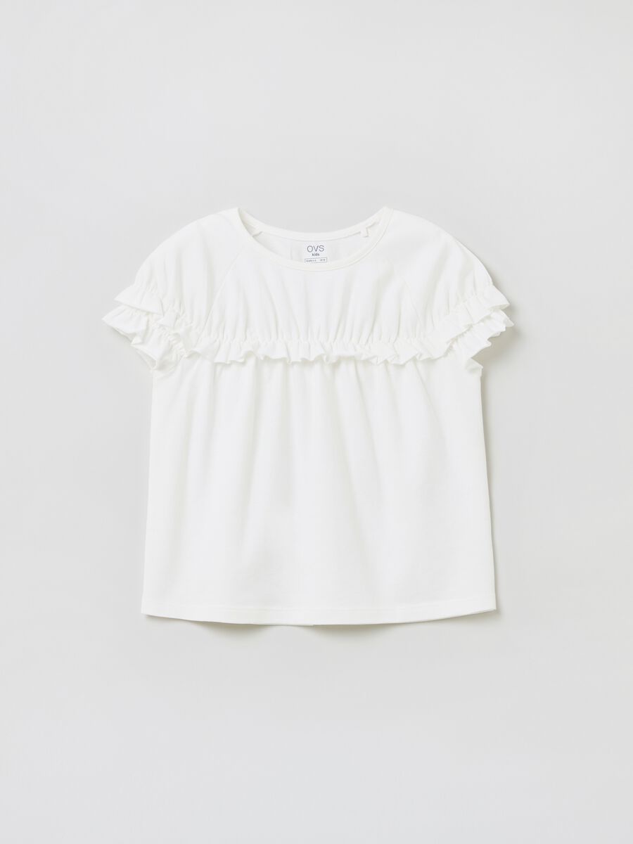 Cotton T-shirt with frills_0