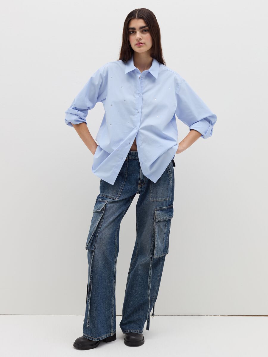 Oversized stretch cotton shirt_0