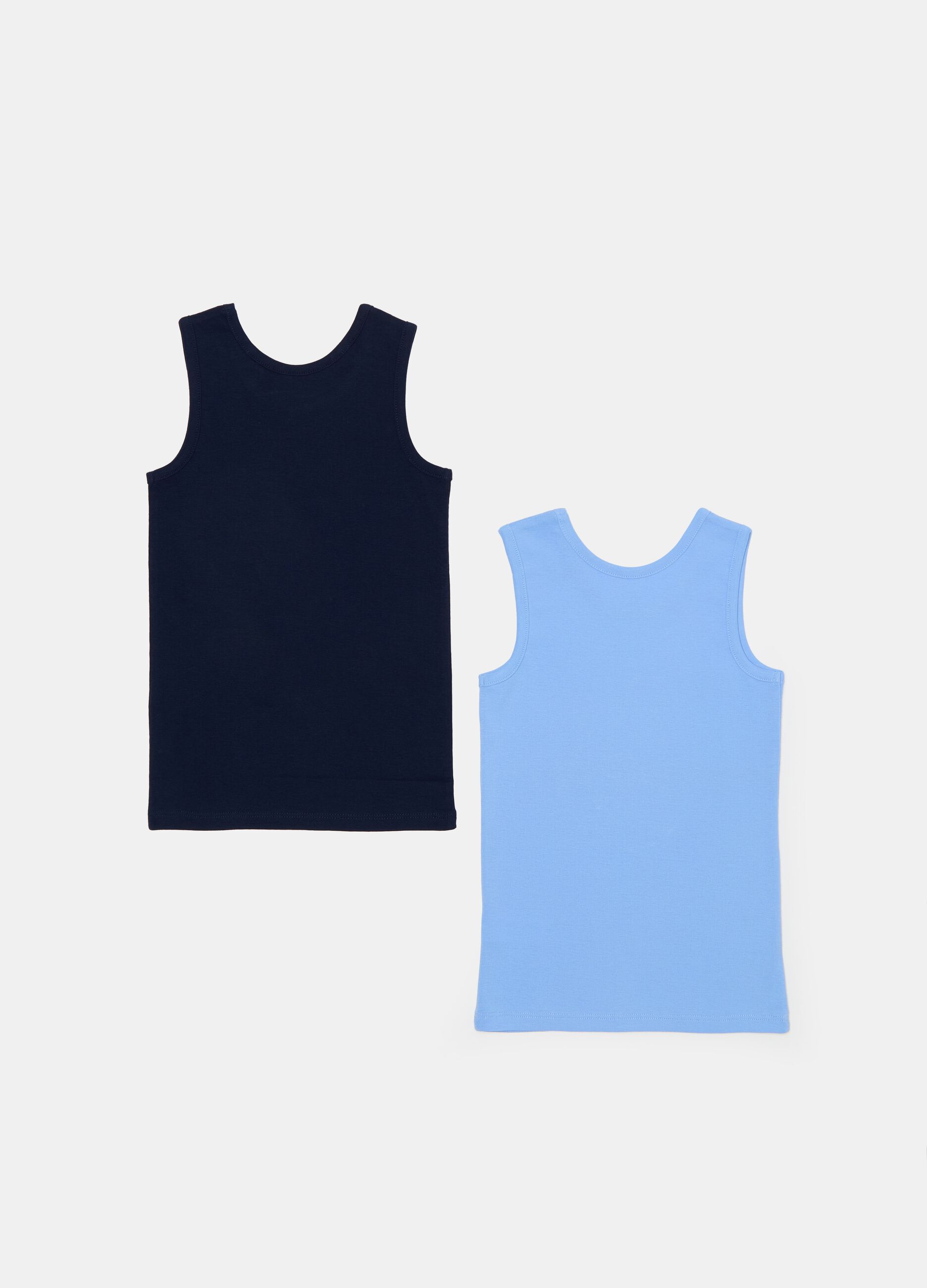 Two-pack racerback vests with ribbed edging