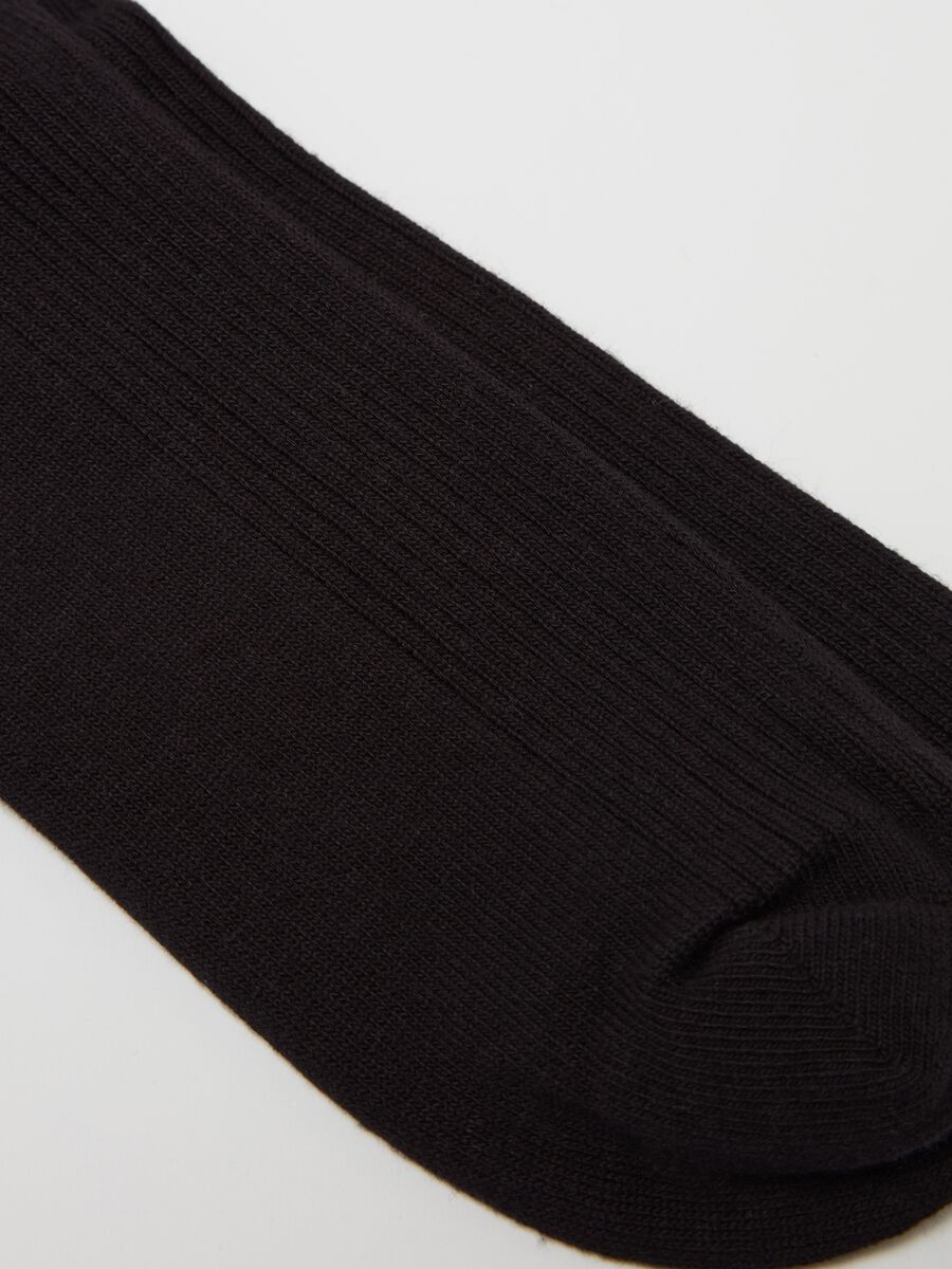 Stretch midi socks with ribbing_1