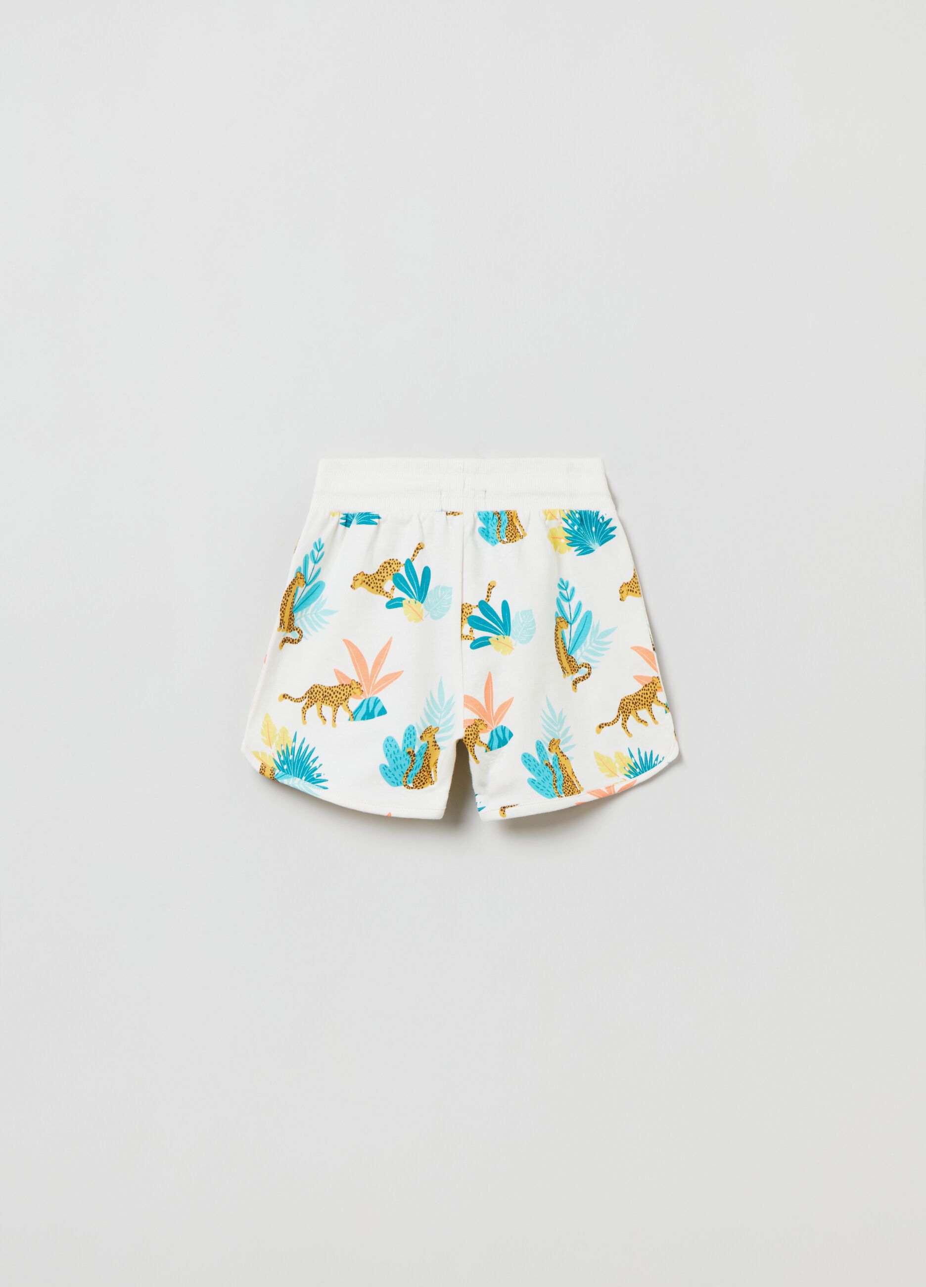 Cotton shorts with all-over print