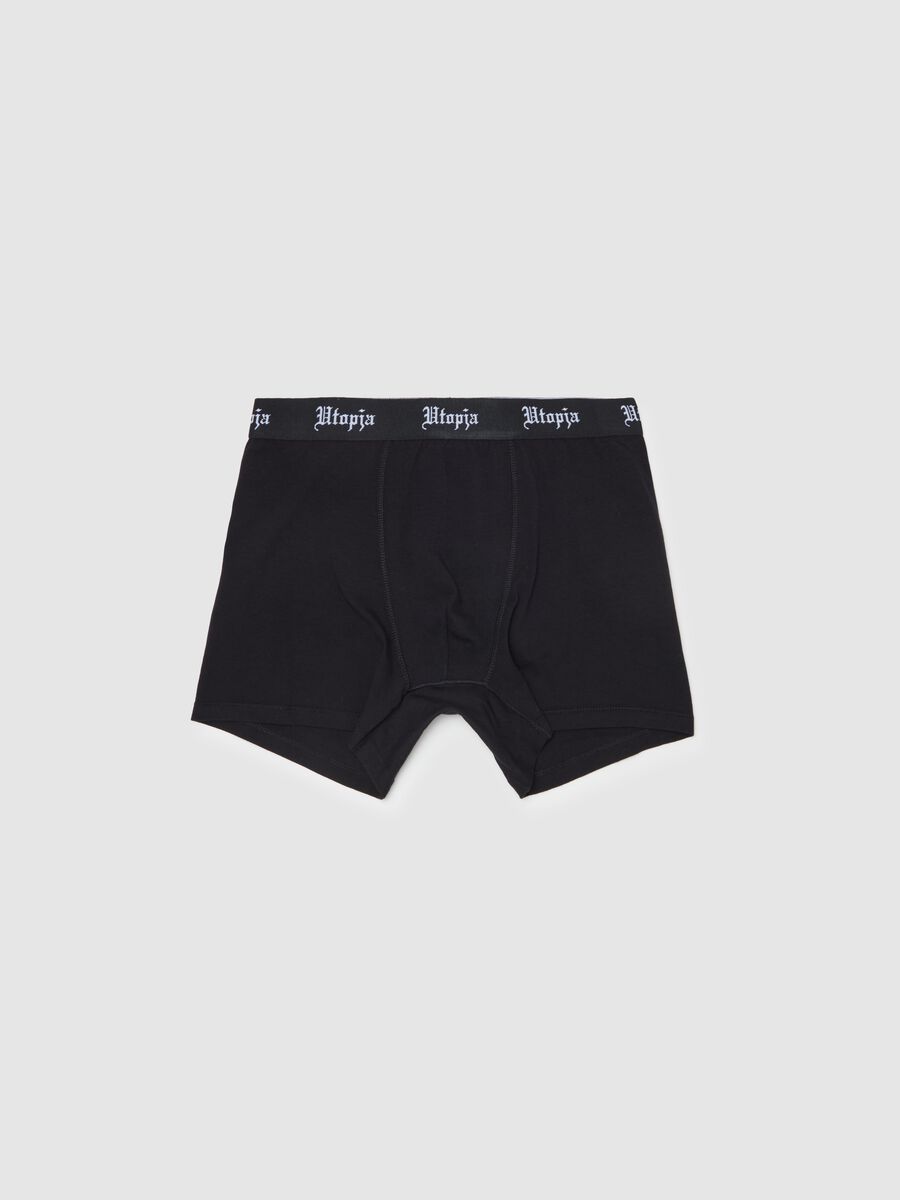 Two-pack Boxers With External Elastic Band Black_1