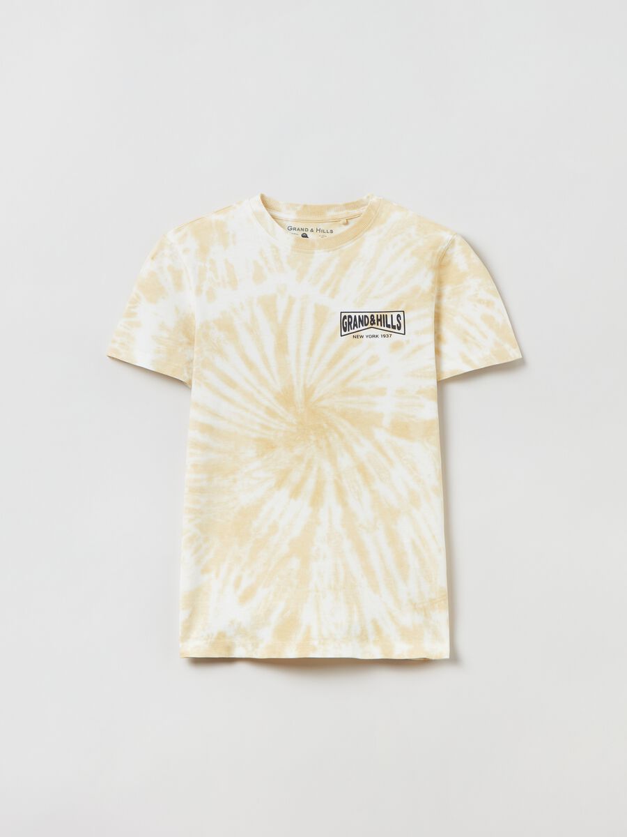 Tie-dye T-shirt with Grand&hills print_0
