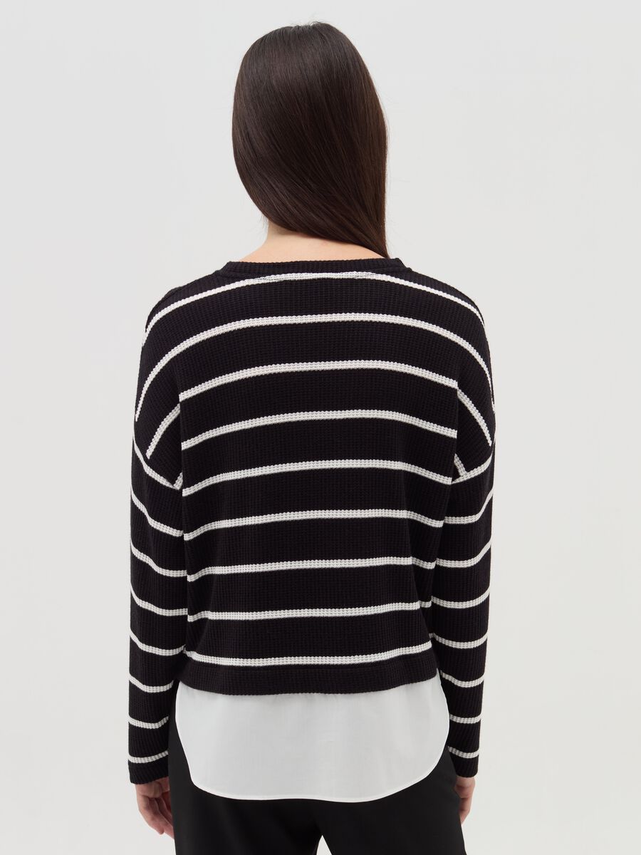 Long-sleeved T-shirt with micro waffle weave_2