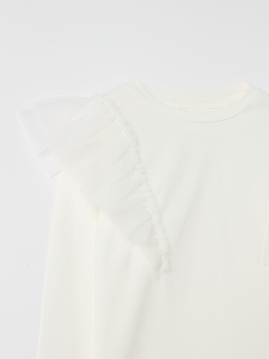 T-shirt a maniche lunghe con tulle_3