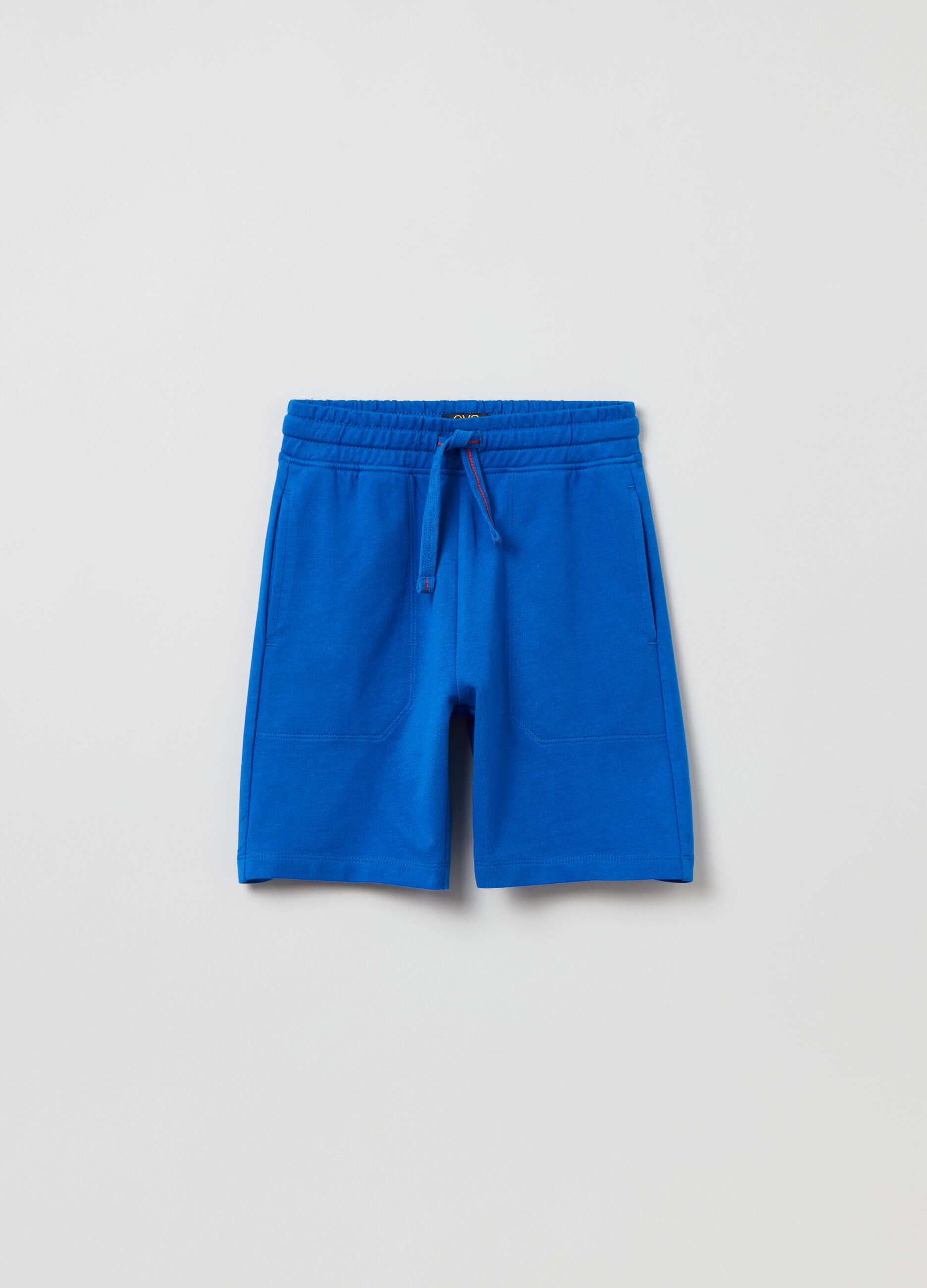 Fleece shorts with drawstring