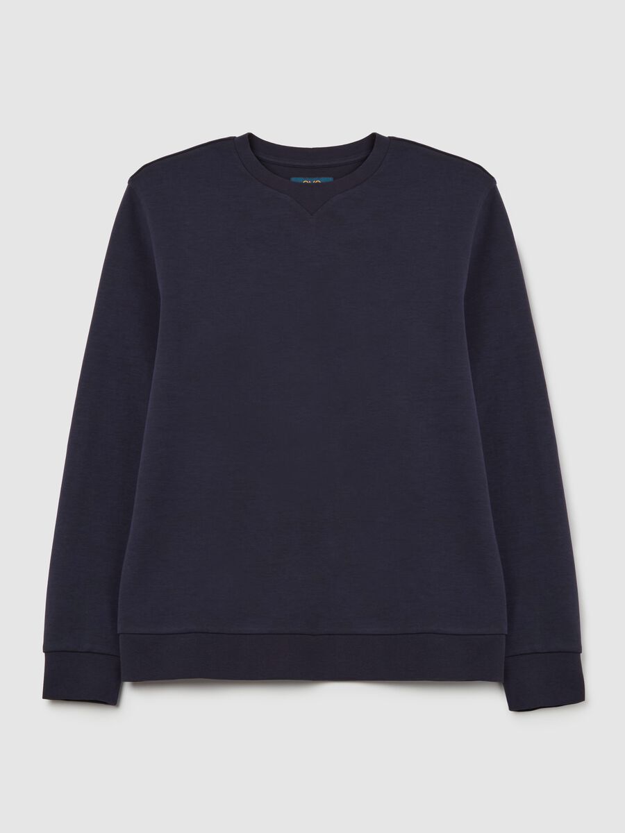 Sweatshirt with round neck and V detail_4