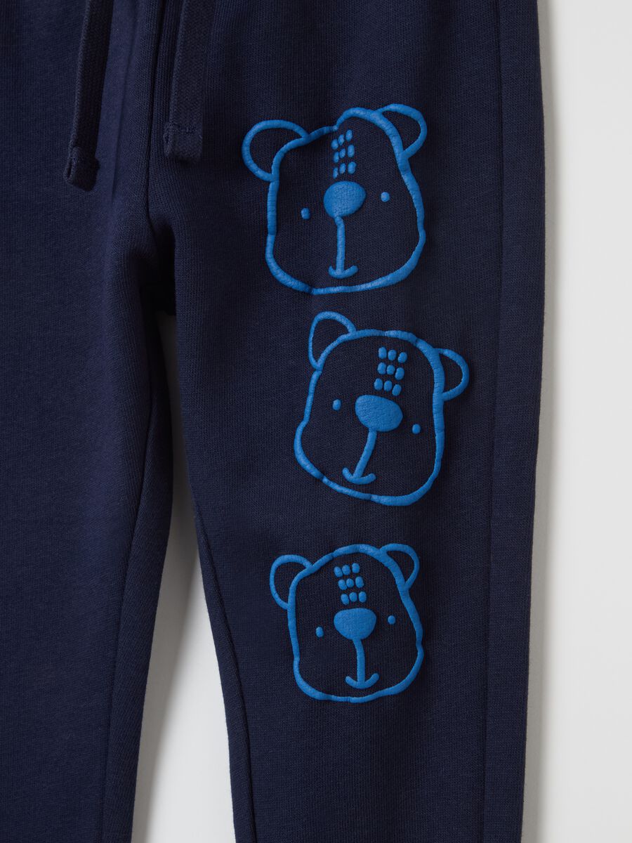 Joggers with drawstring and bear print_2