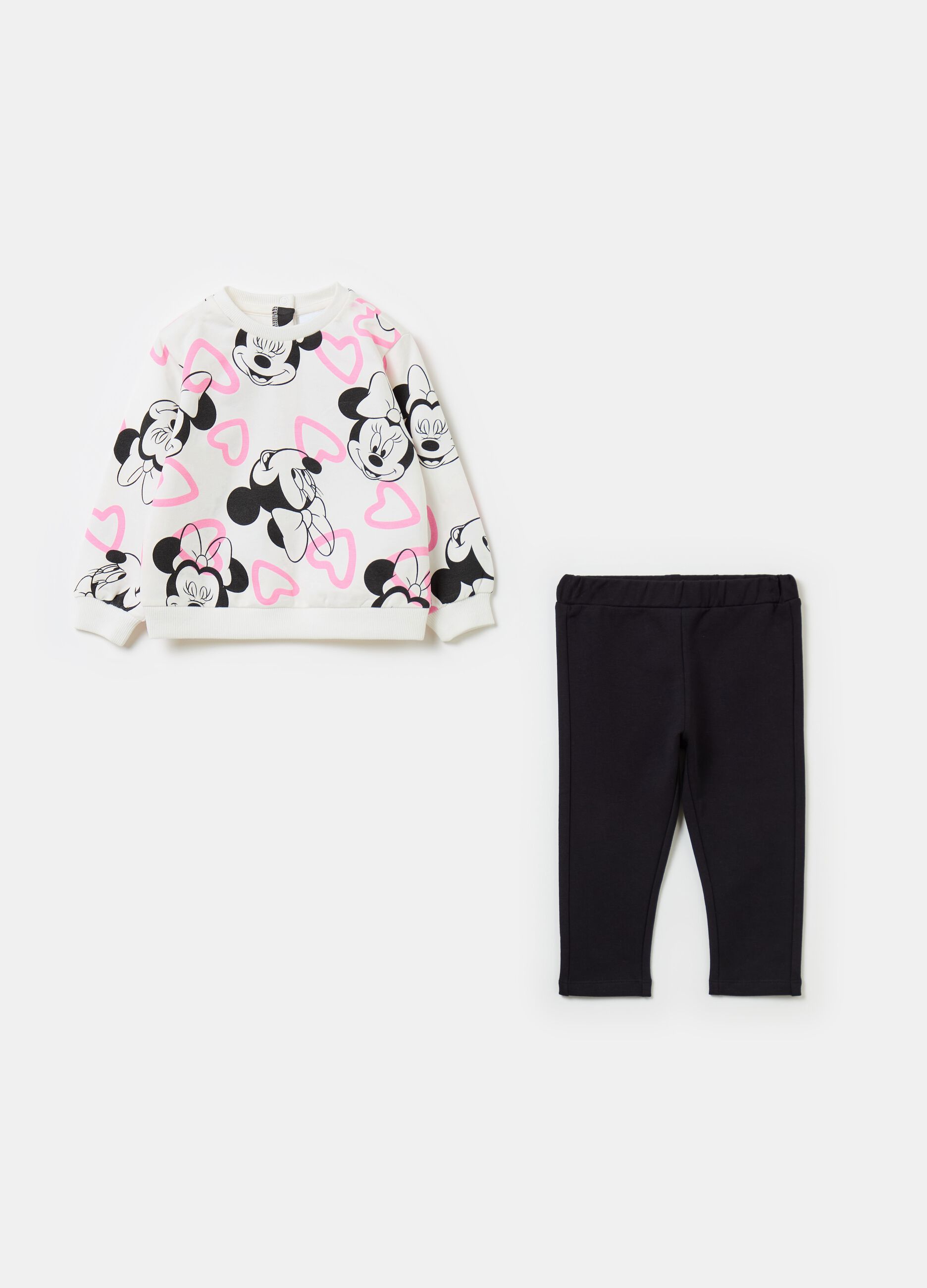 Fleece jogging set with Minnie Mouse print