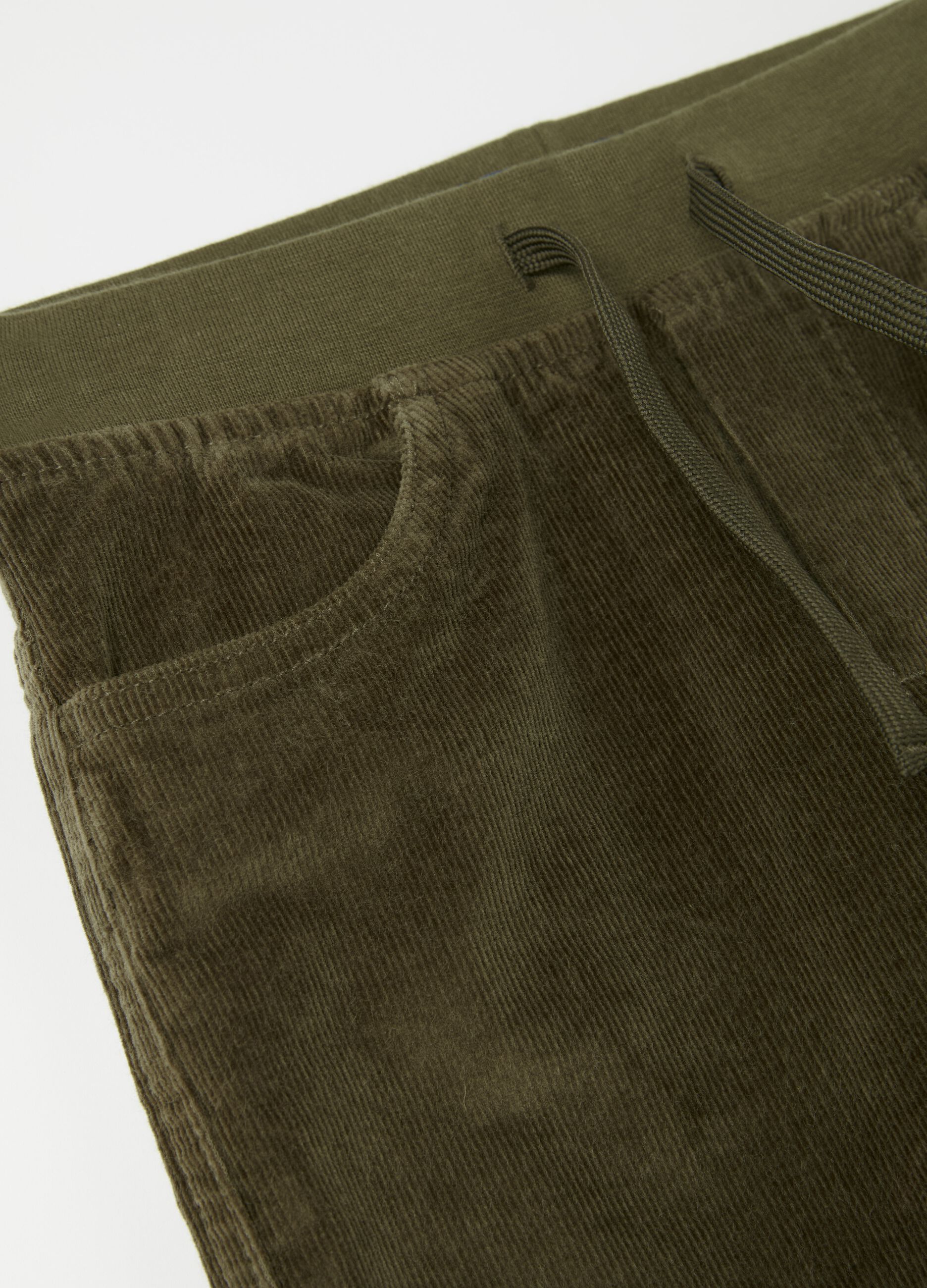 Corduroy joggers with drawstring