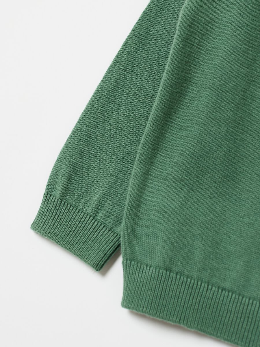 Solid colour 100% cotton knit pullover_3