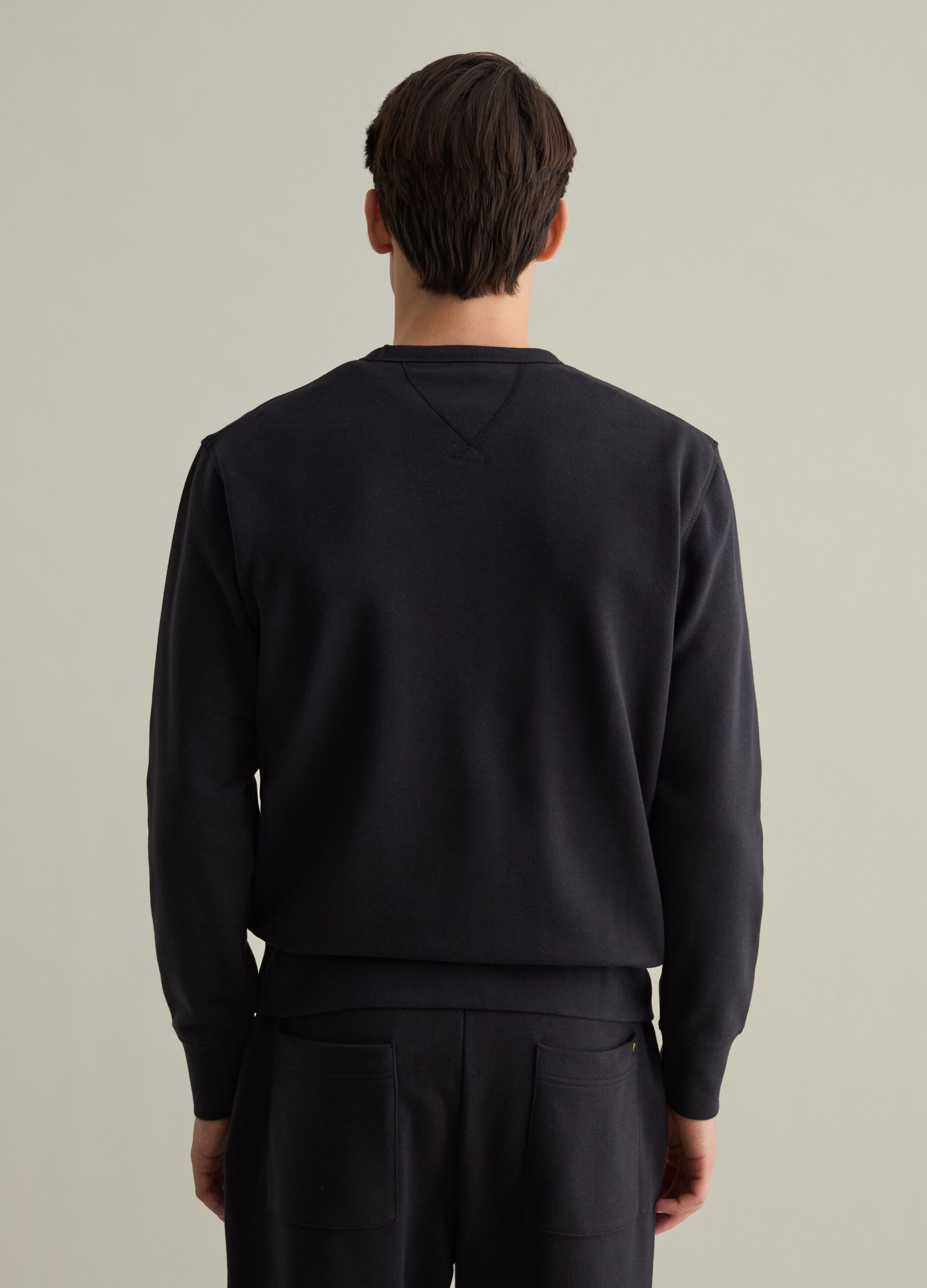 Sweatshirt with round neck and V detail