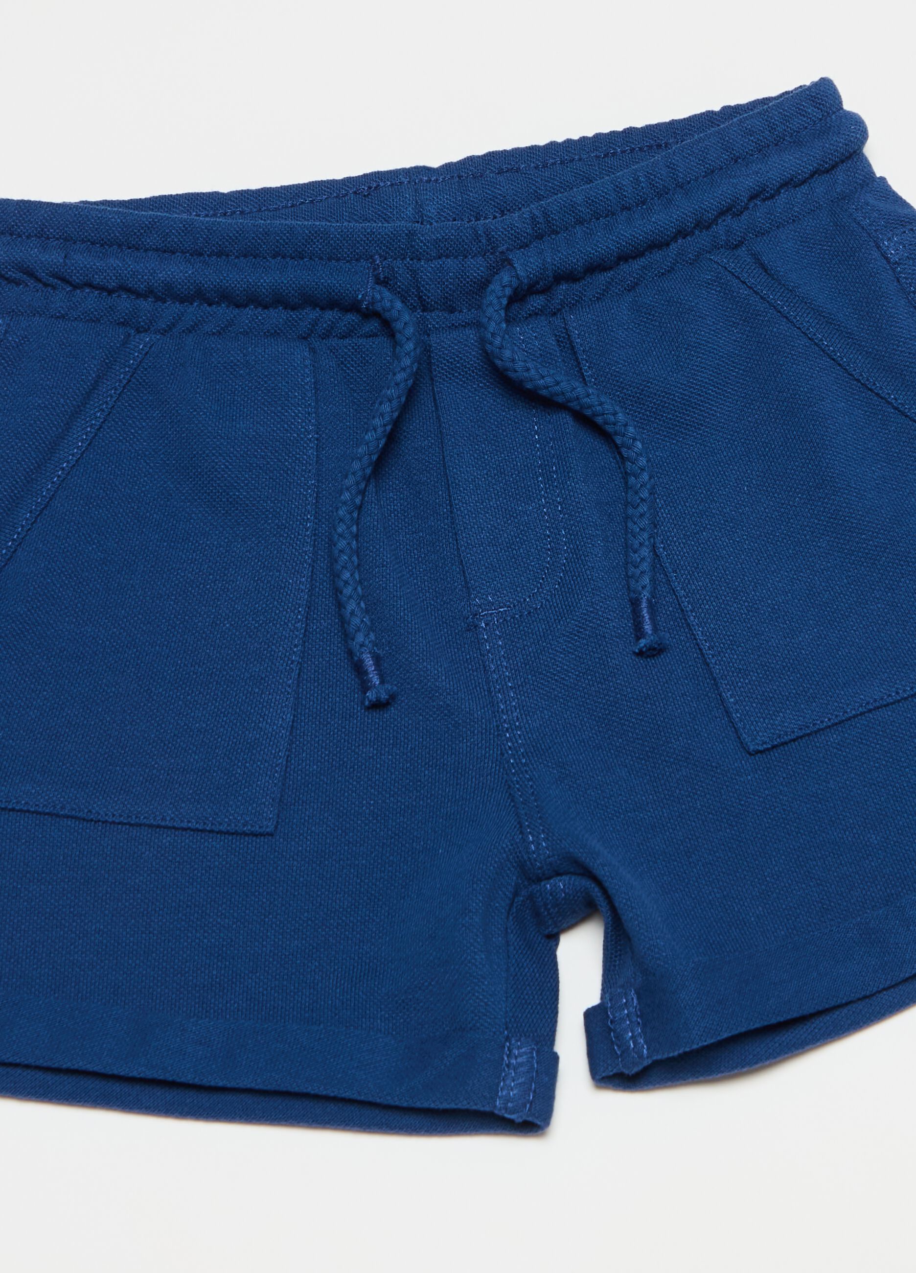 Piquet Bermuda shorts with drawstring