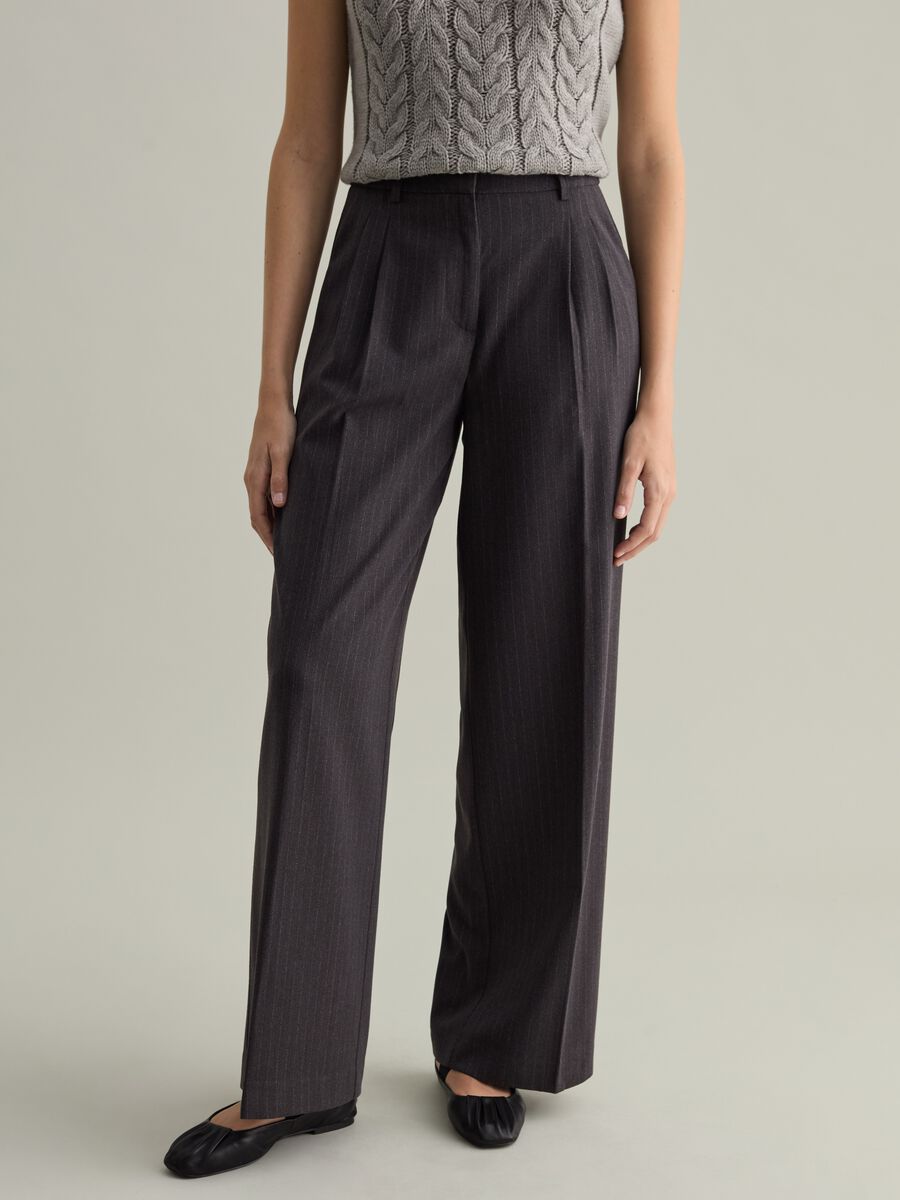 Wide-leg pinstriped trousers_1