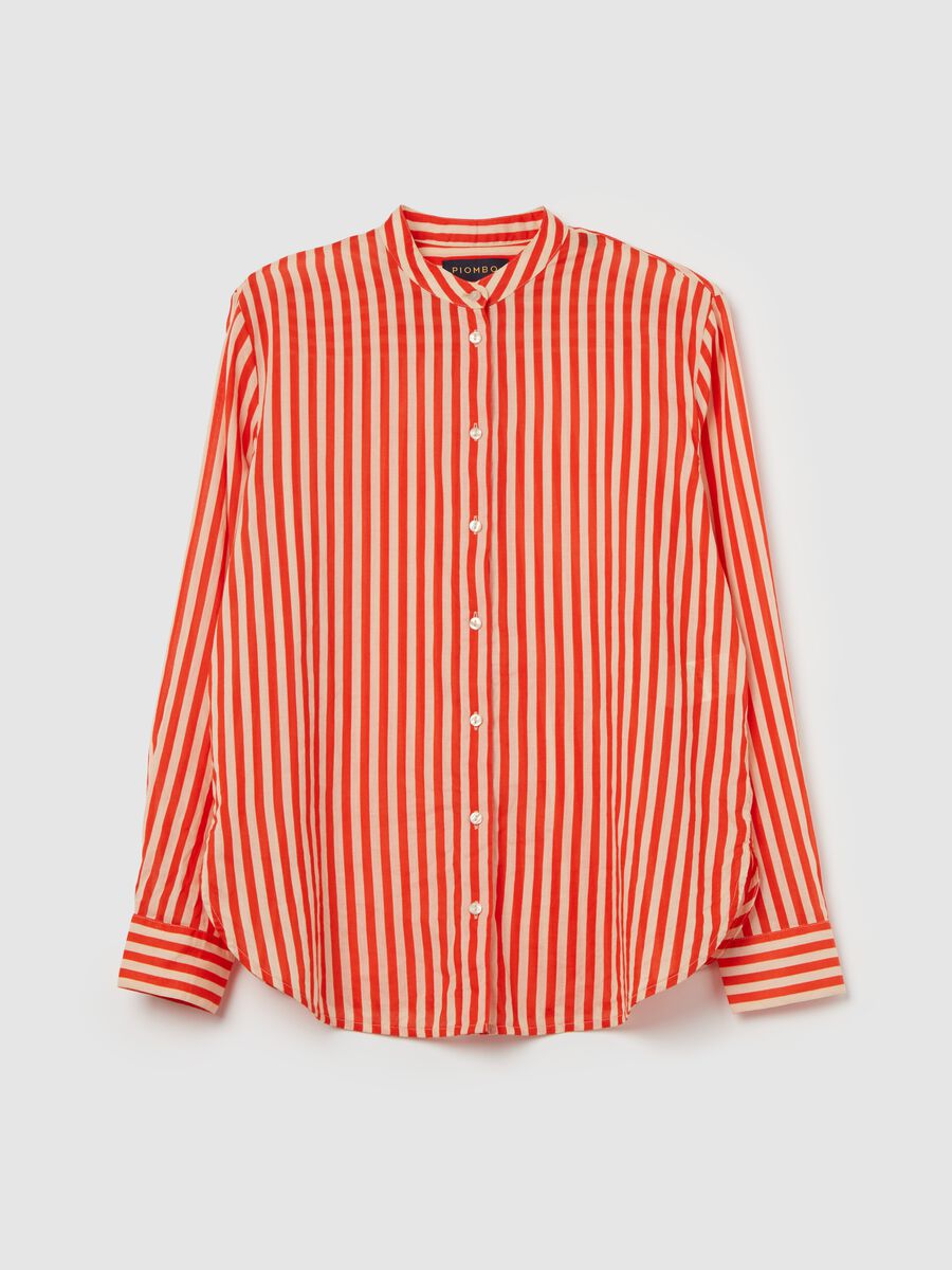 Striped shirt with Mandarin collar_4