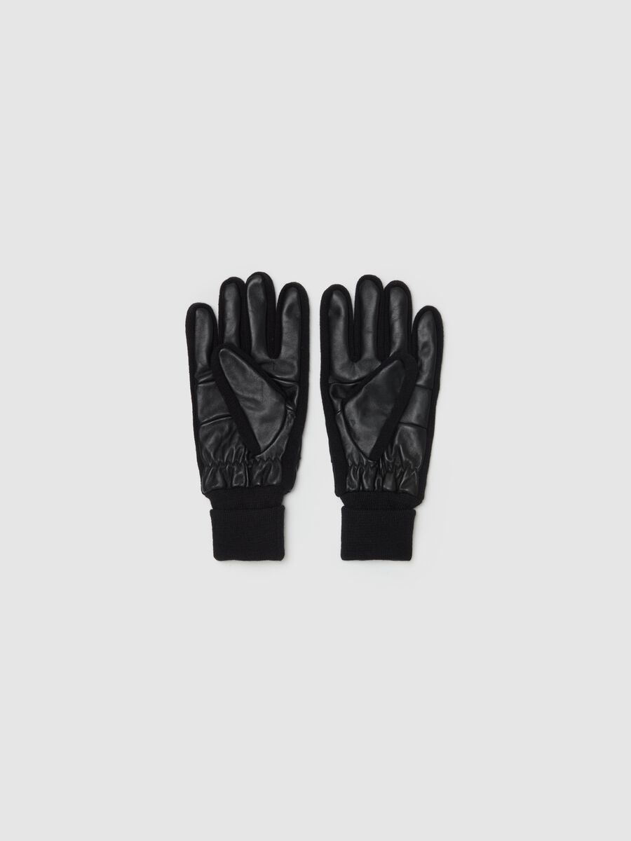 Solid colour leather gloves_1