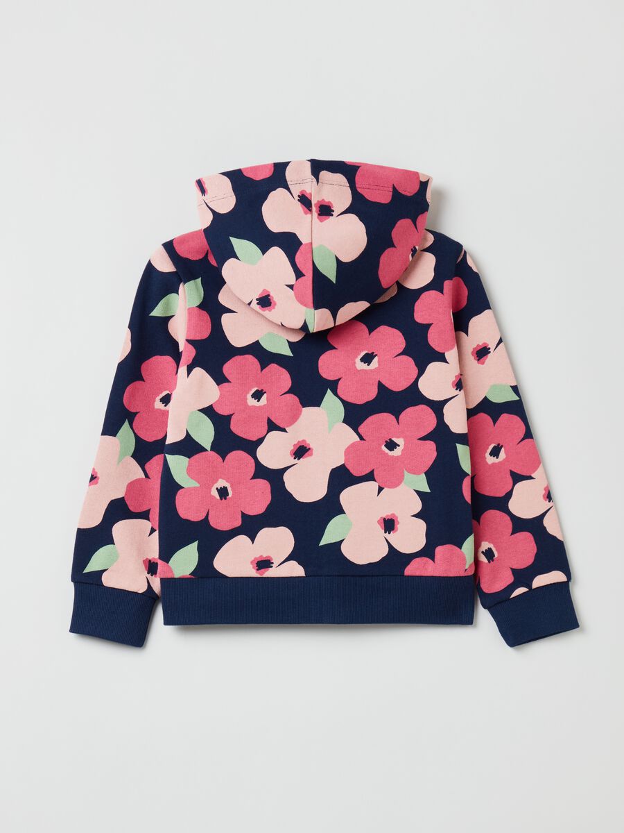 Sweatshirt with hood and flowers print_1