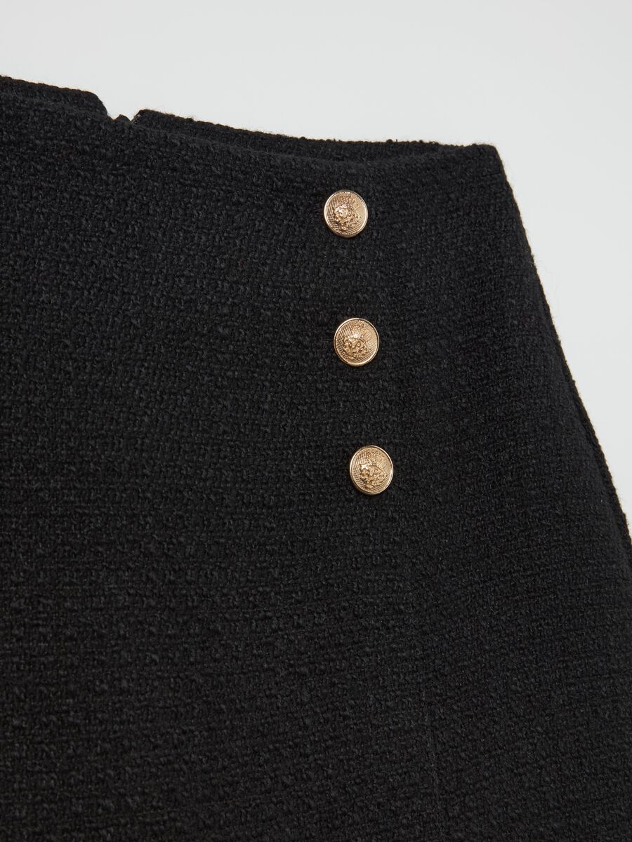 Contemporary tweed miniskirt with buttons_5