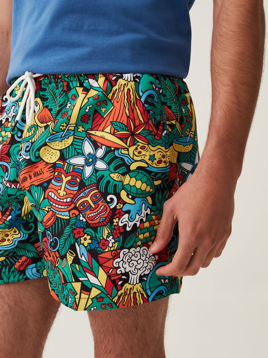 Grand&Hills swimming trunks with tropical print_3