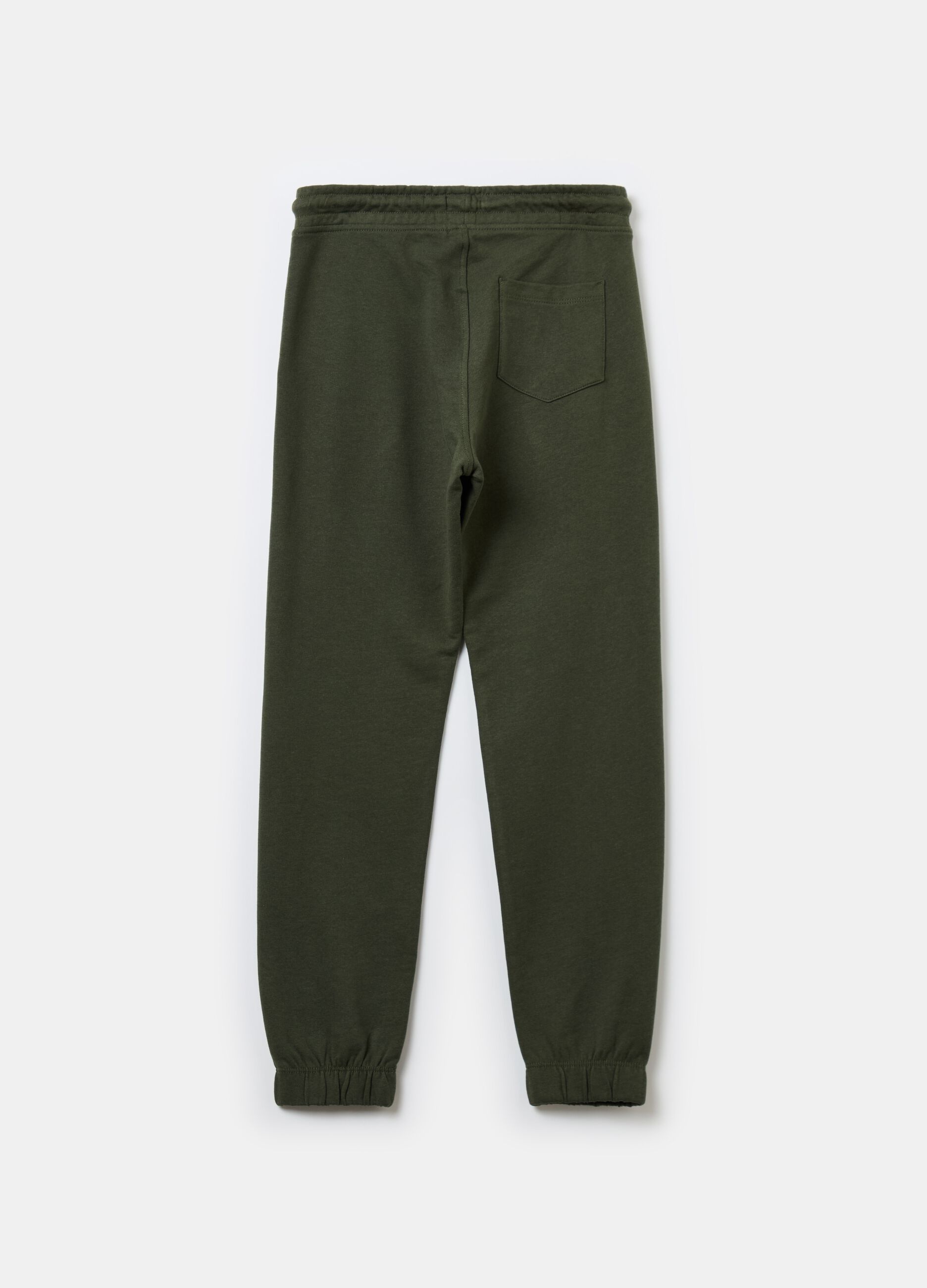 Solid colour fleece joggers with drawstring