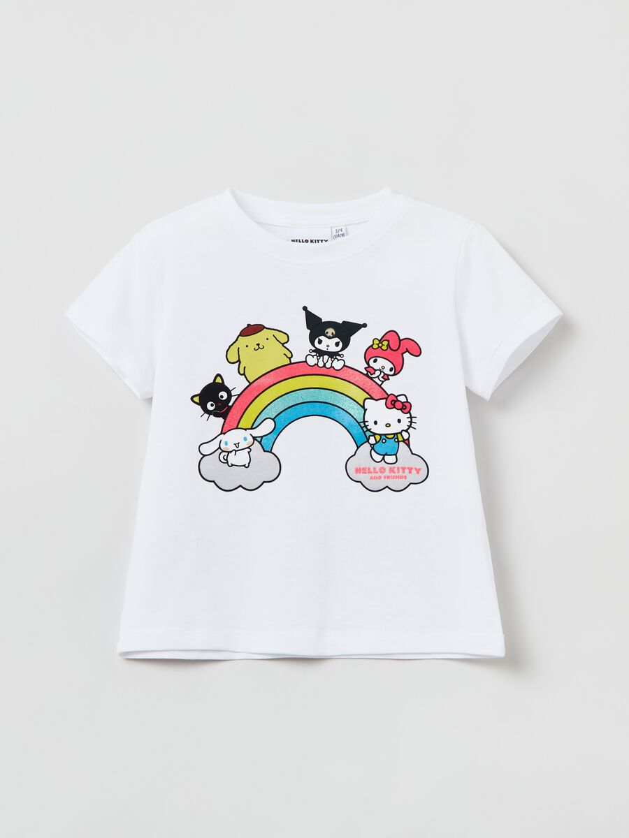 T-shirt con stampa glitter Hello Kitty_0