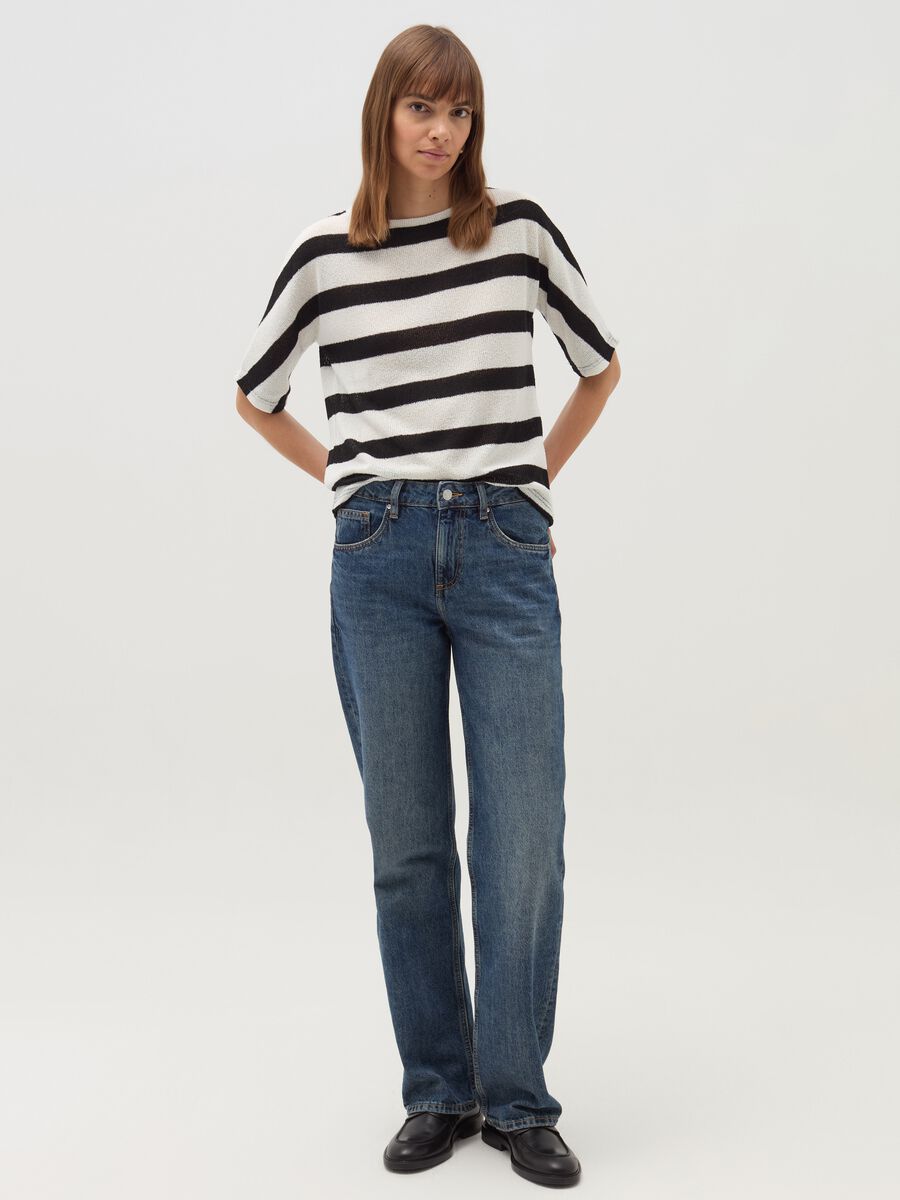 Striped T-shirt with elbow-length sleeves_1