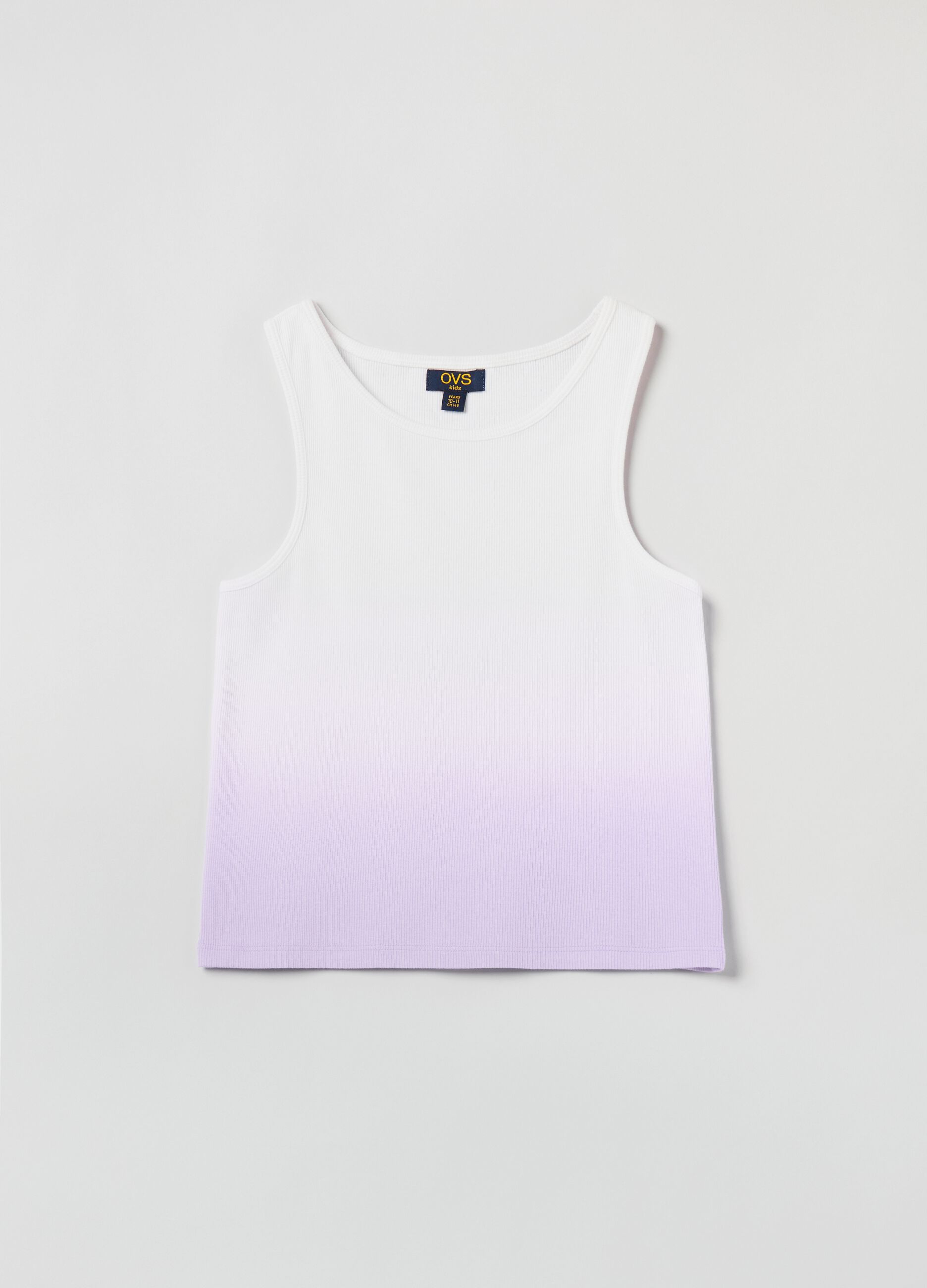 Ribbed tank top with dye-dye pattern