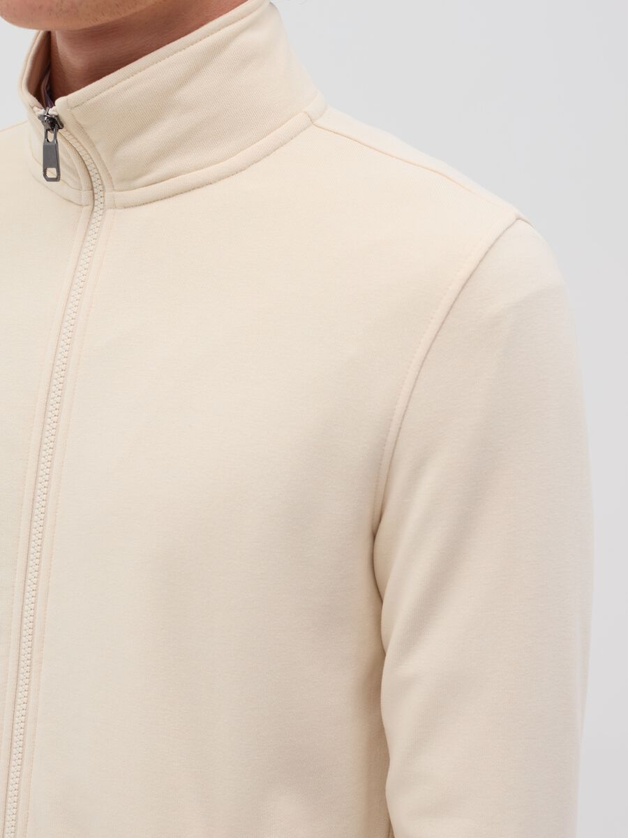 Full-zip sweatshirt in French terry with high neck_2