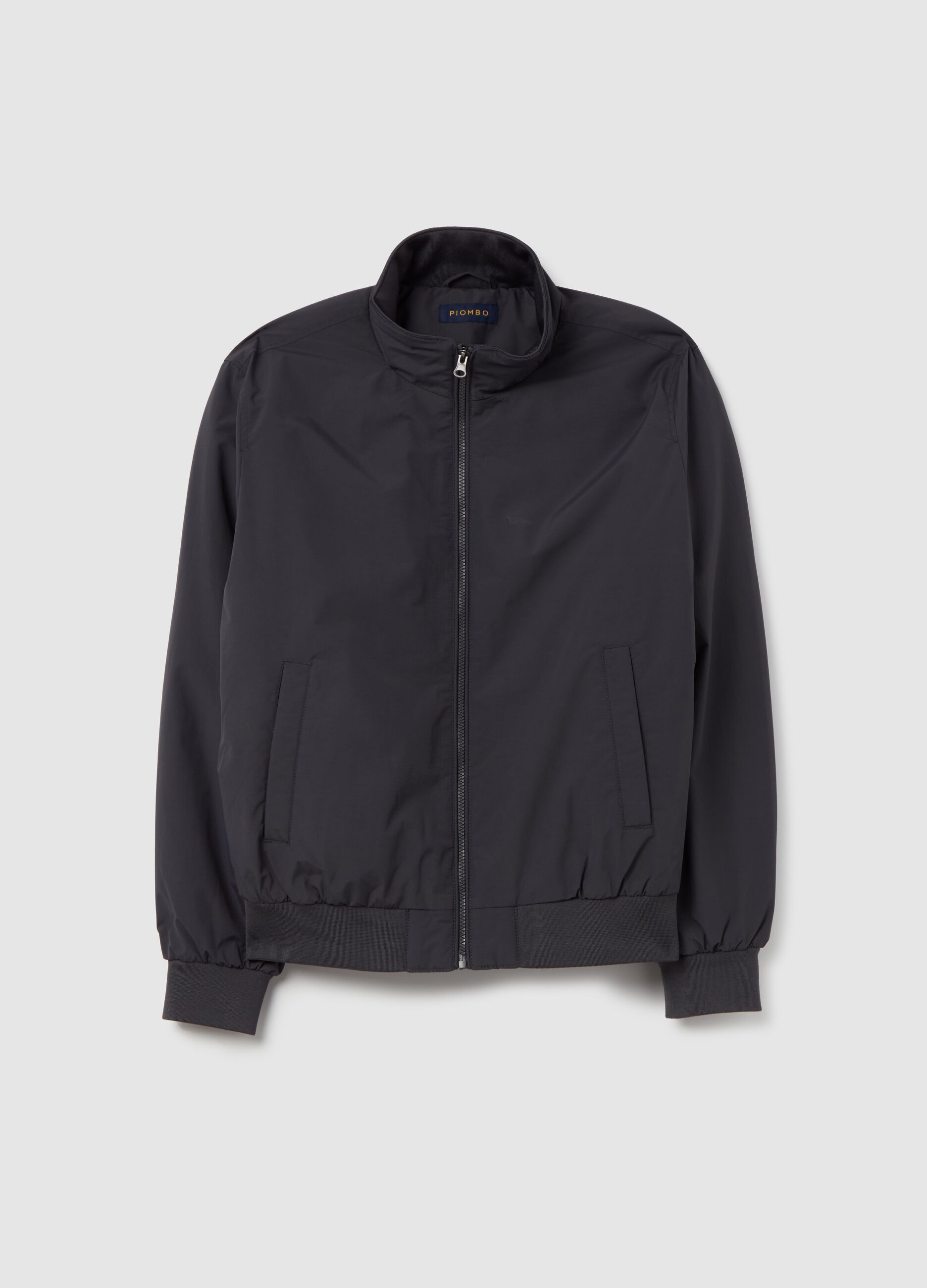 Full-zip bomber jacket with high neck