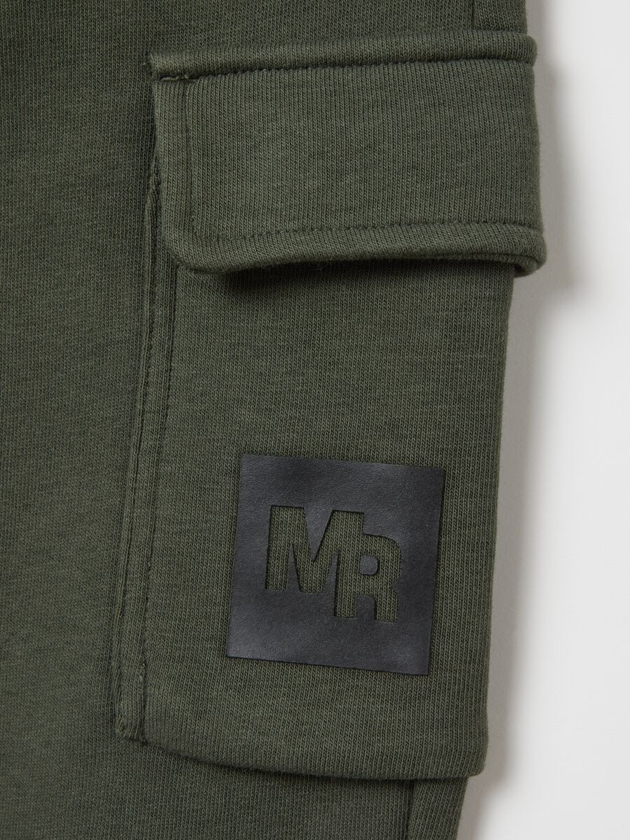 Cargo joggers in fleece with drawstring_2