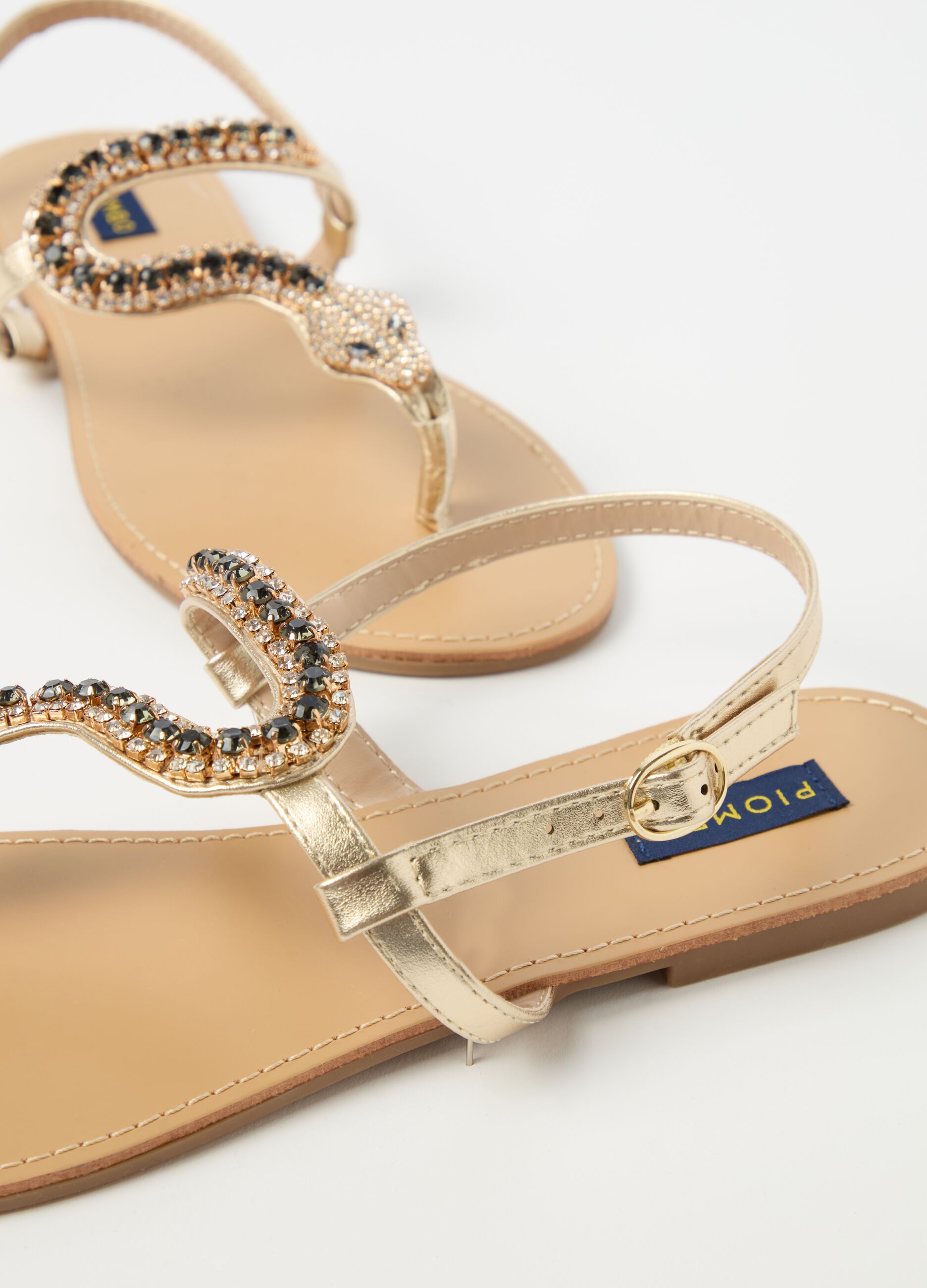 Sandals with stone snake