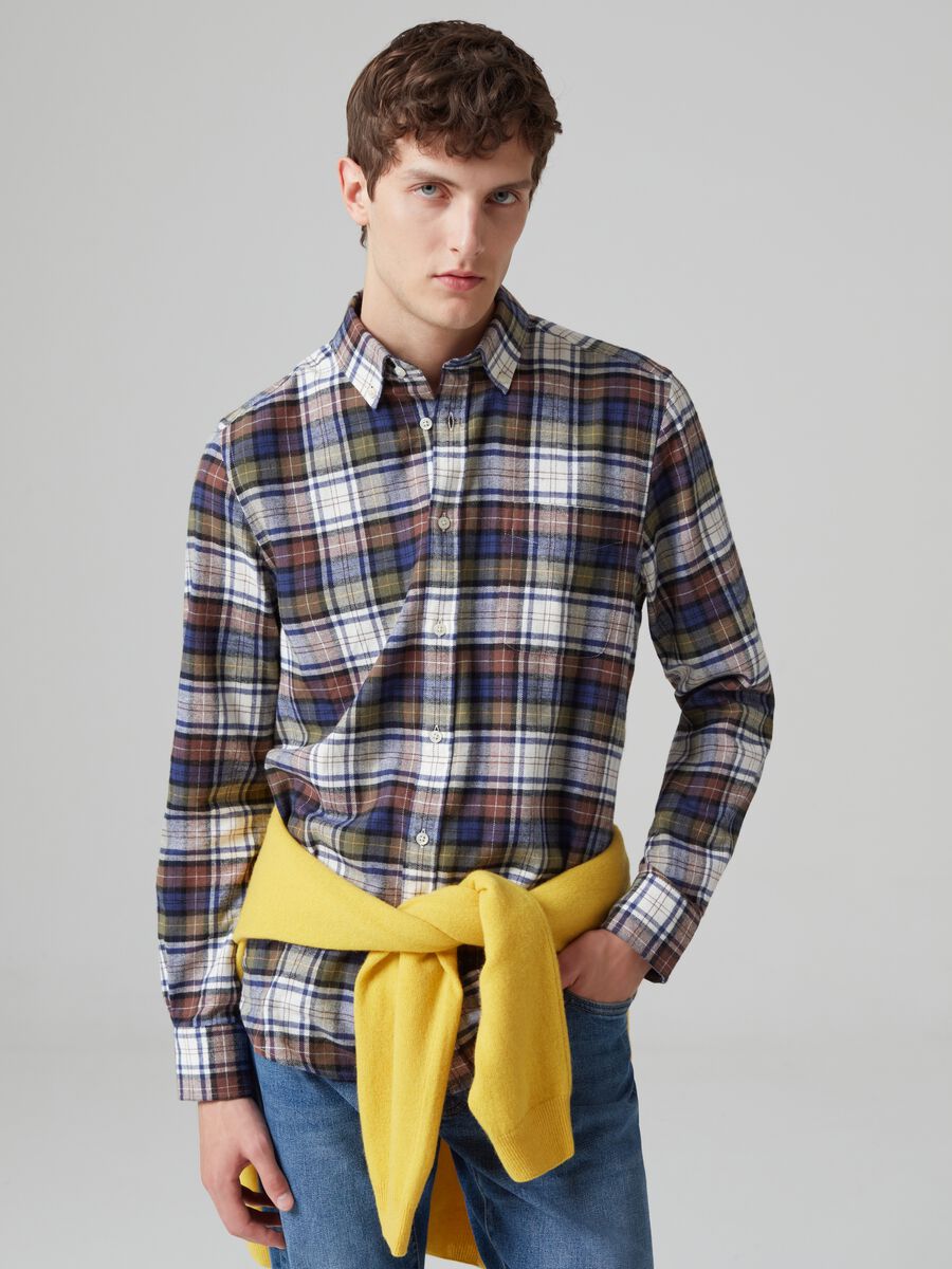 Chequered flannel shirt with pocket_0