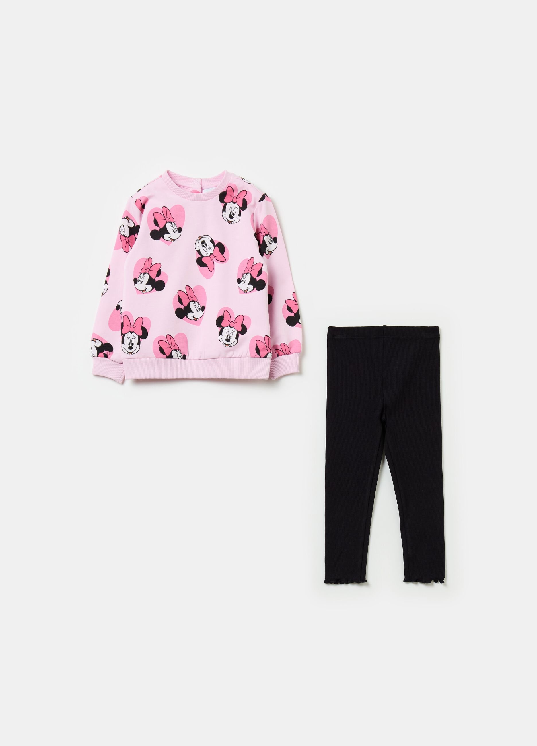 Fleece jogging set with Minnie Mouse print