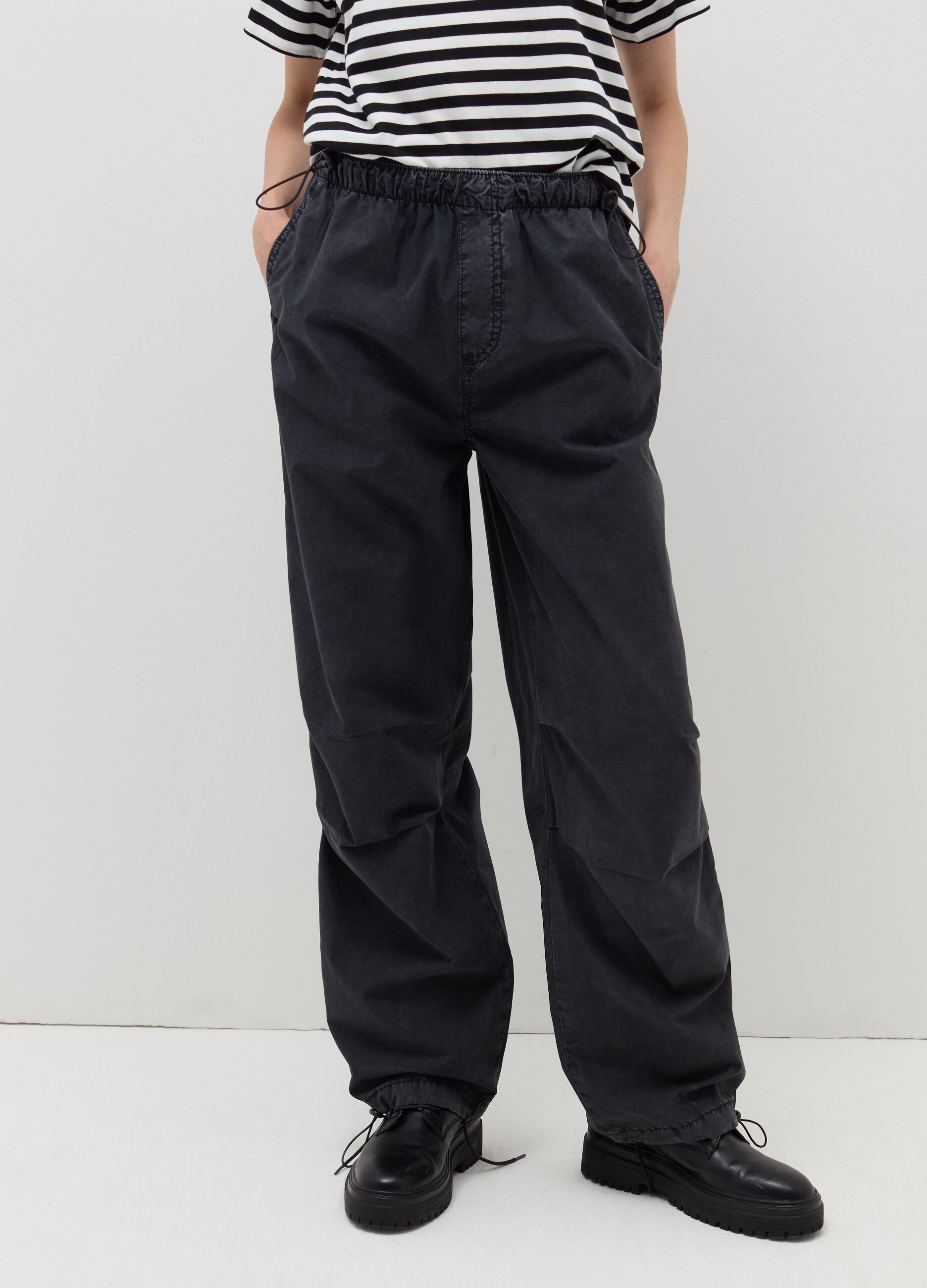 Cotton parachute trousers