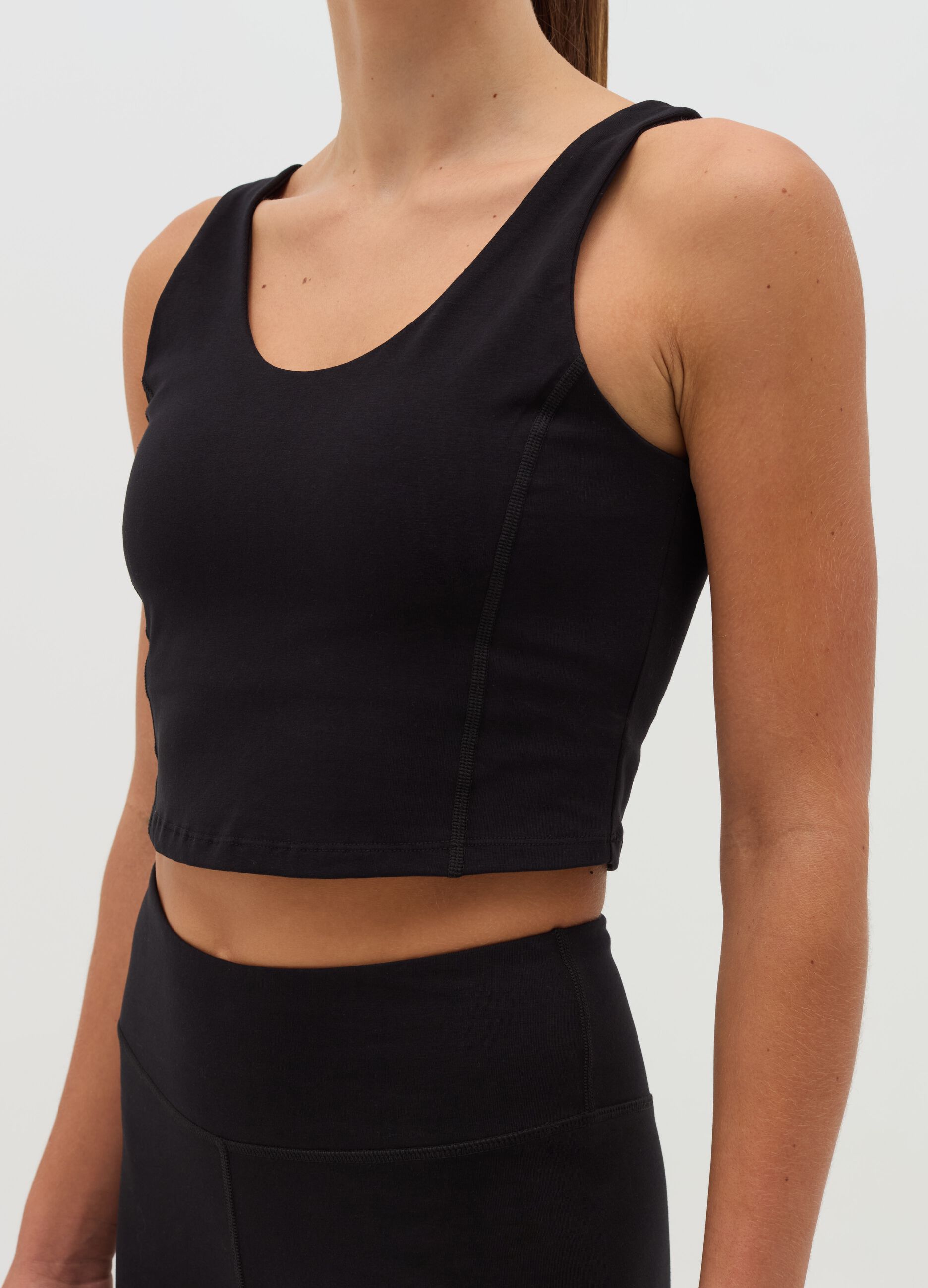 AI•KI stretch organic cotton crop top